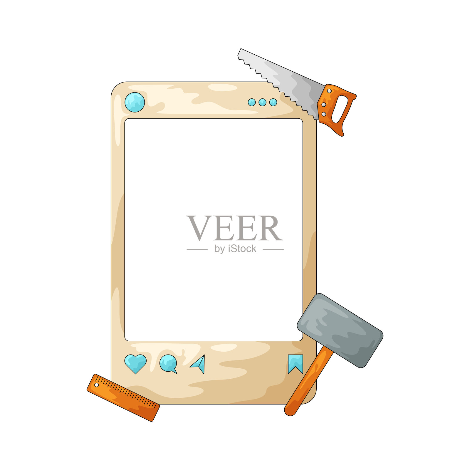 DIY项目社交媒体相框插画图片素材