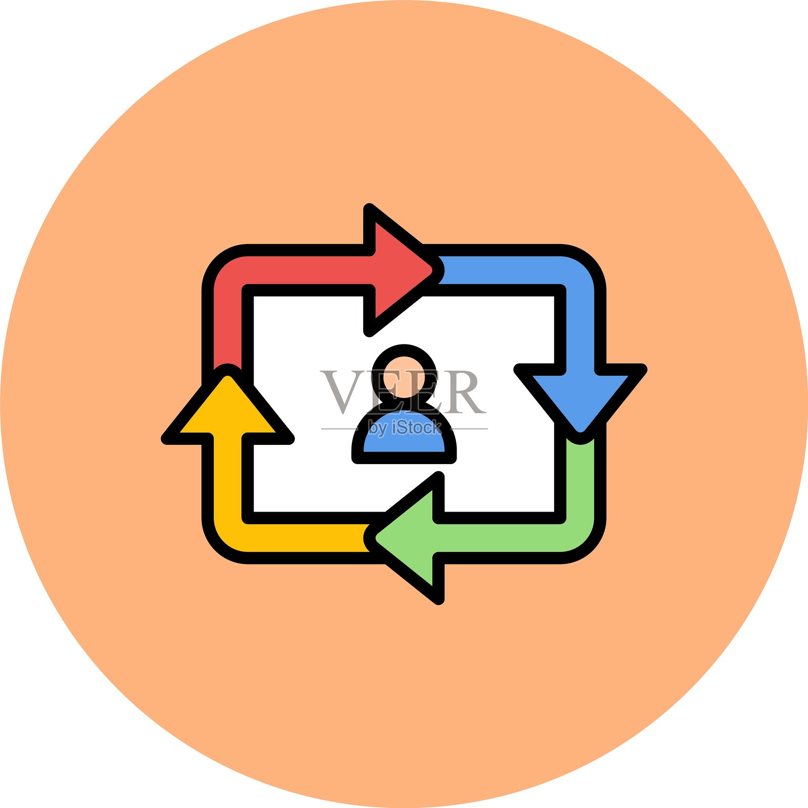 反馈循环新图标设计创意插画图片素材