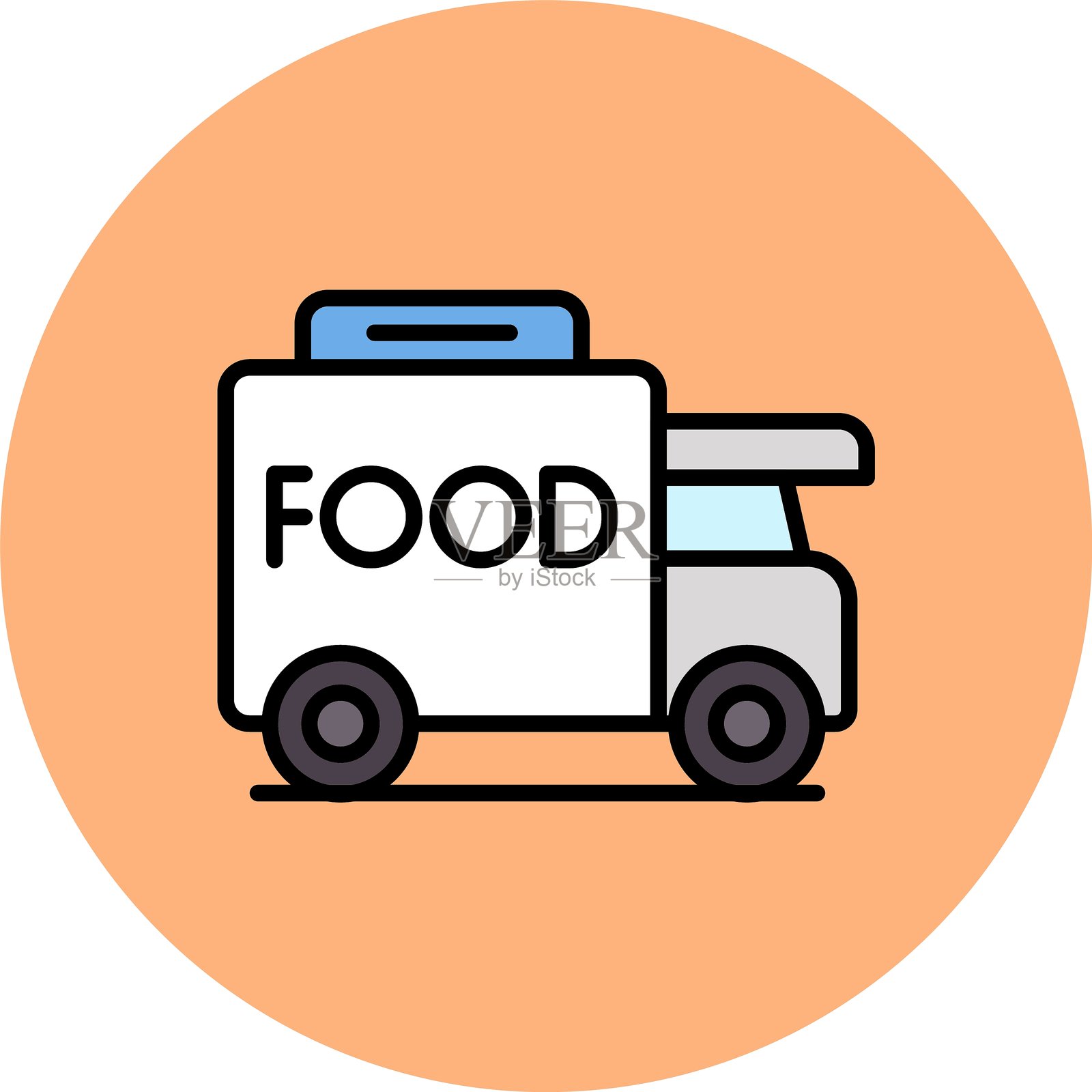 食品餐车新图标设计创意插画图片素材