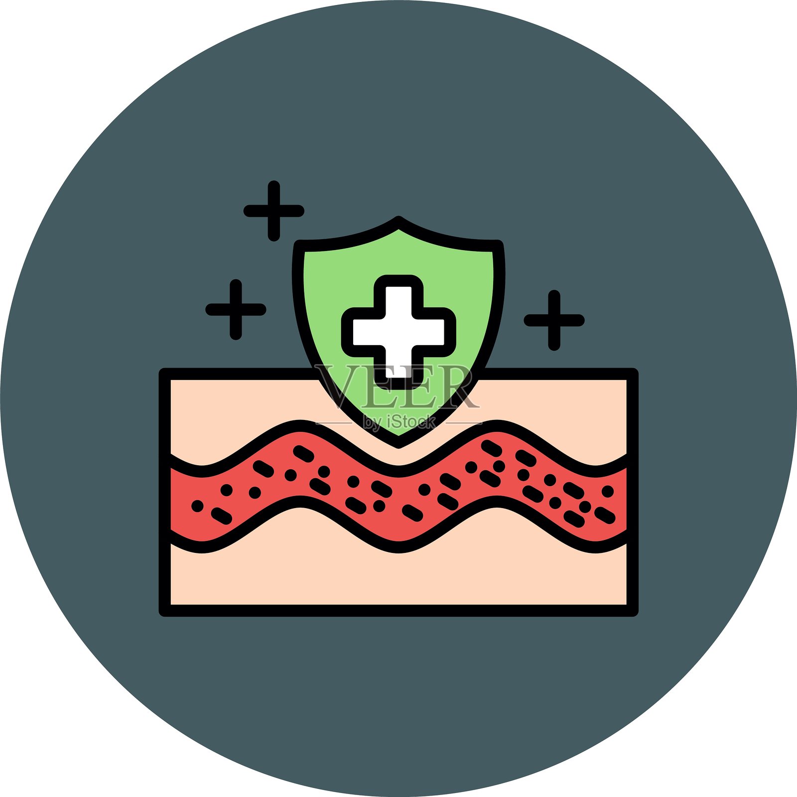 皮肤保护新图标设计创意插画图片素材