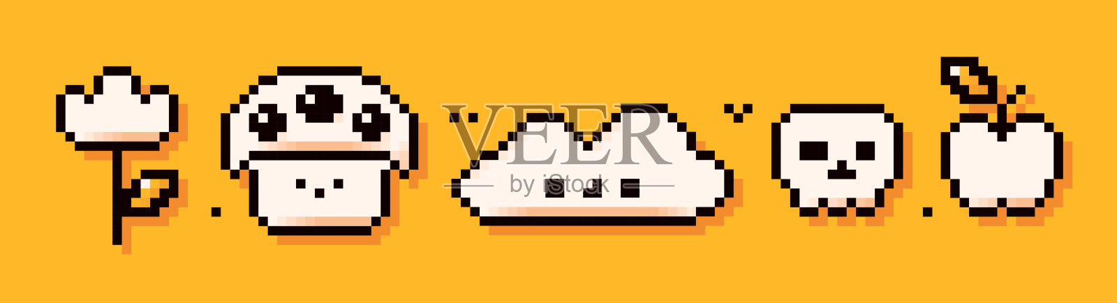 8位色彩元素插画图片素材