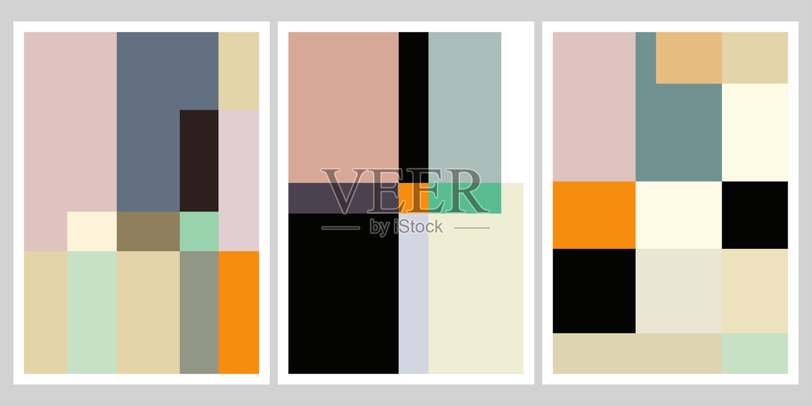 宣传册模板布局色块几何封面设计背景集插画图片素材