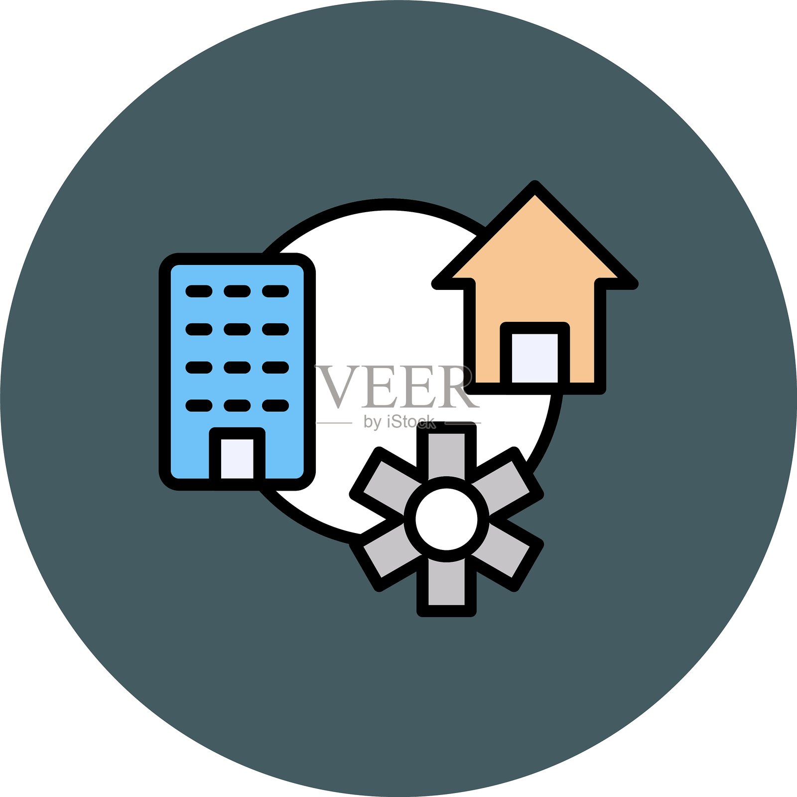 混合办公新图标设计创意插画图片素材