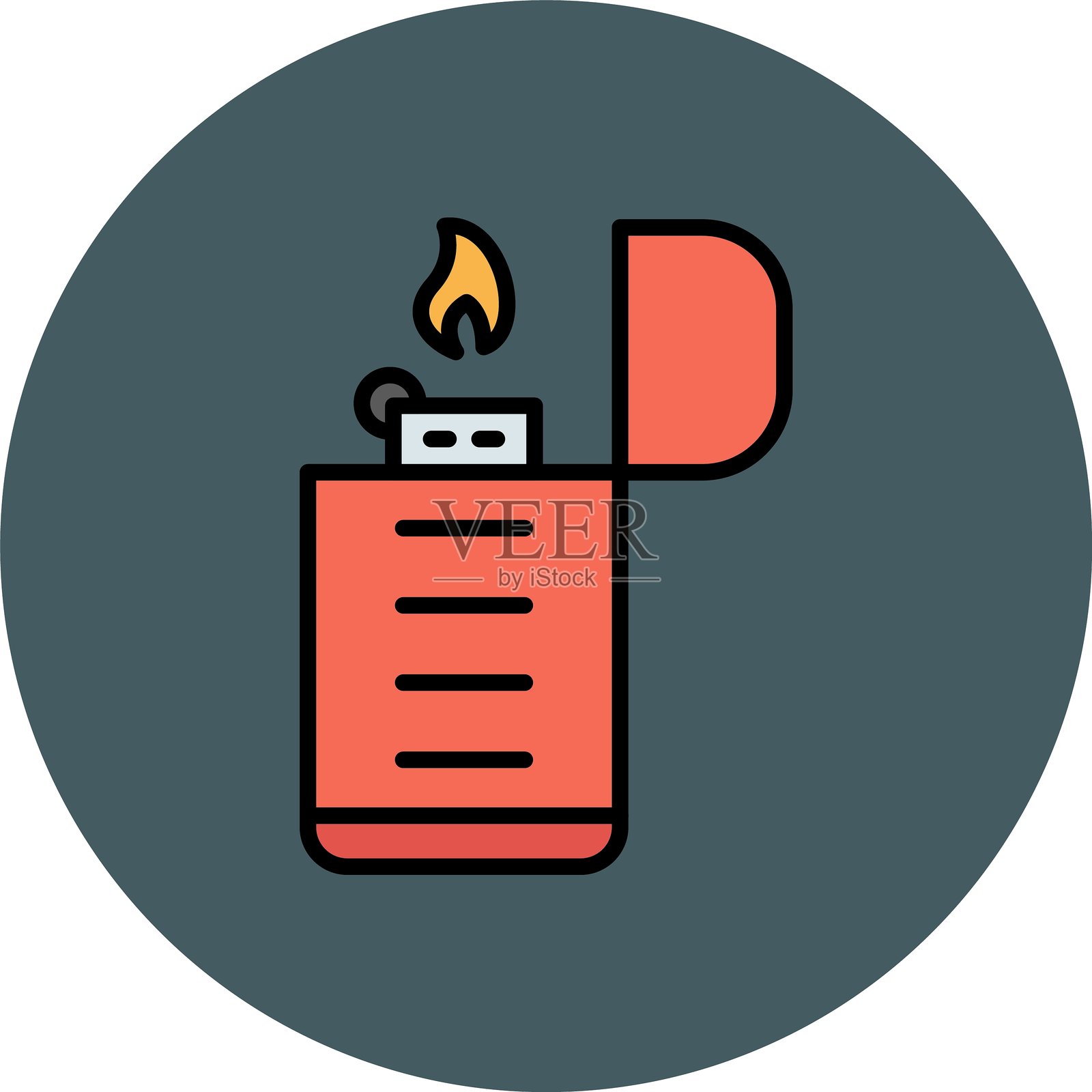 打火机新图标设计创意插画图片素材