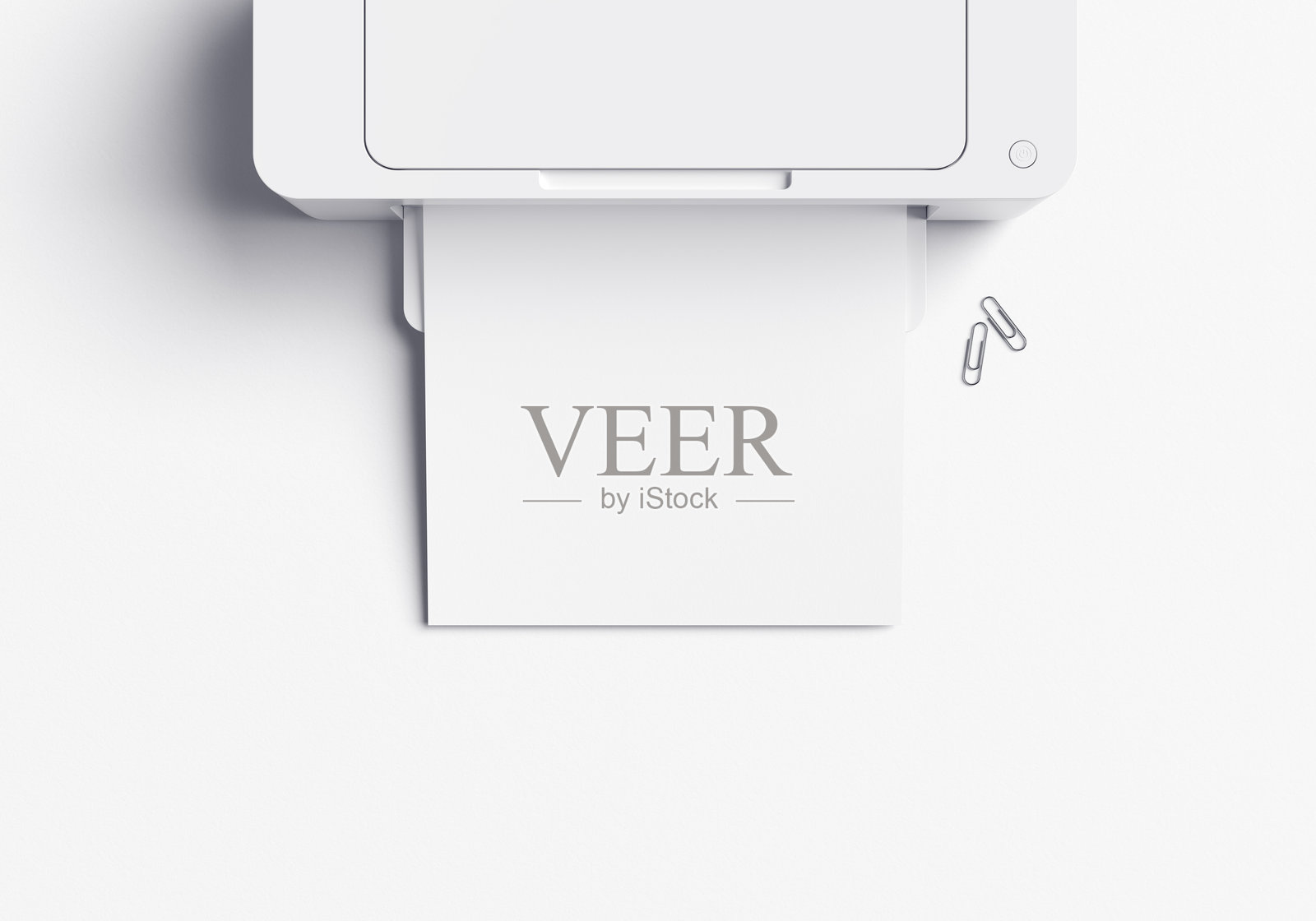 打印机吐出的空白A4纸，打印机模型，空白A4模型。非常适合项目演示。照片摄影图片