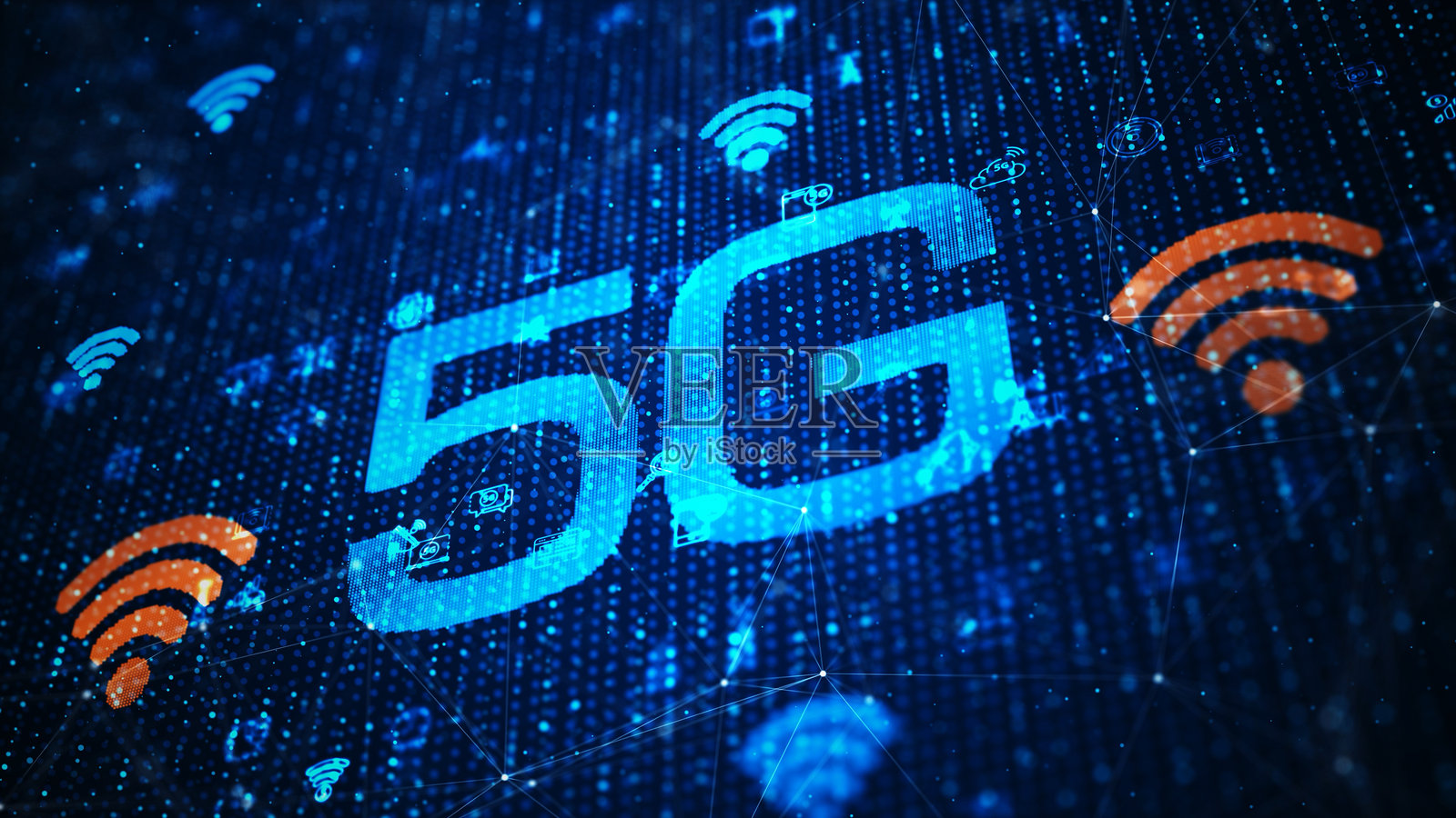 5G与人工智能技术，全球通信网络，社交媒体概念 - 缩放/循环4K素材照片摄影图片