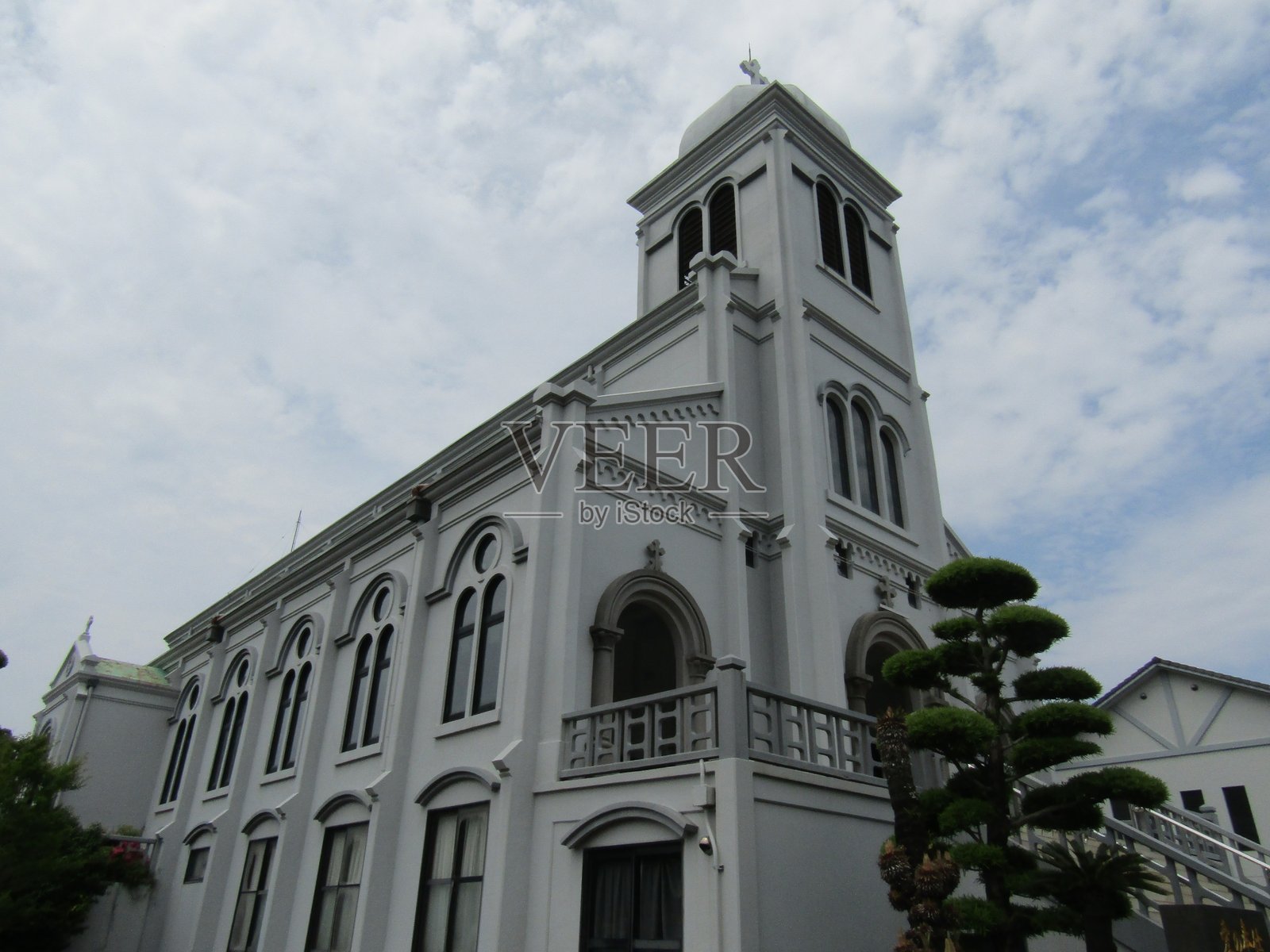 长崎县平户市，1929年建成，钢筋混凝土的五岛支教会照片摄影图片