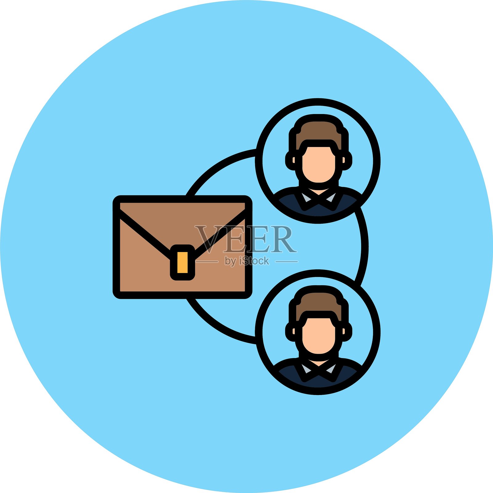 交换邮件新图标设计创意插画图片素材