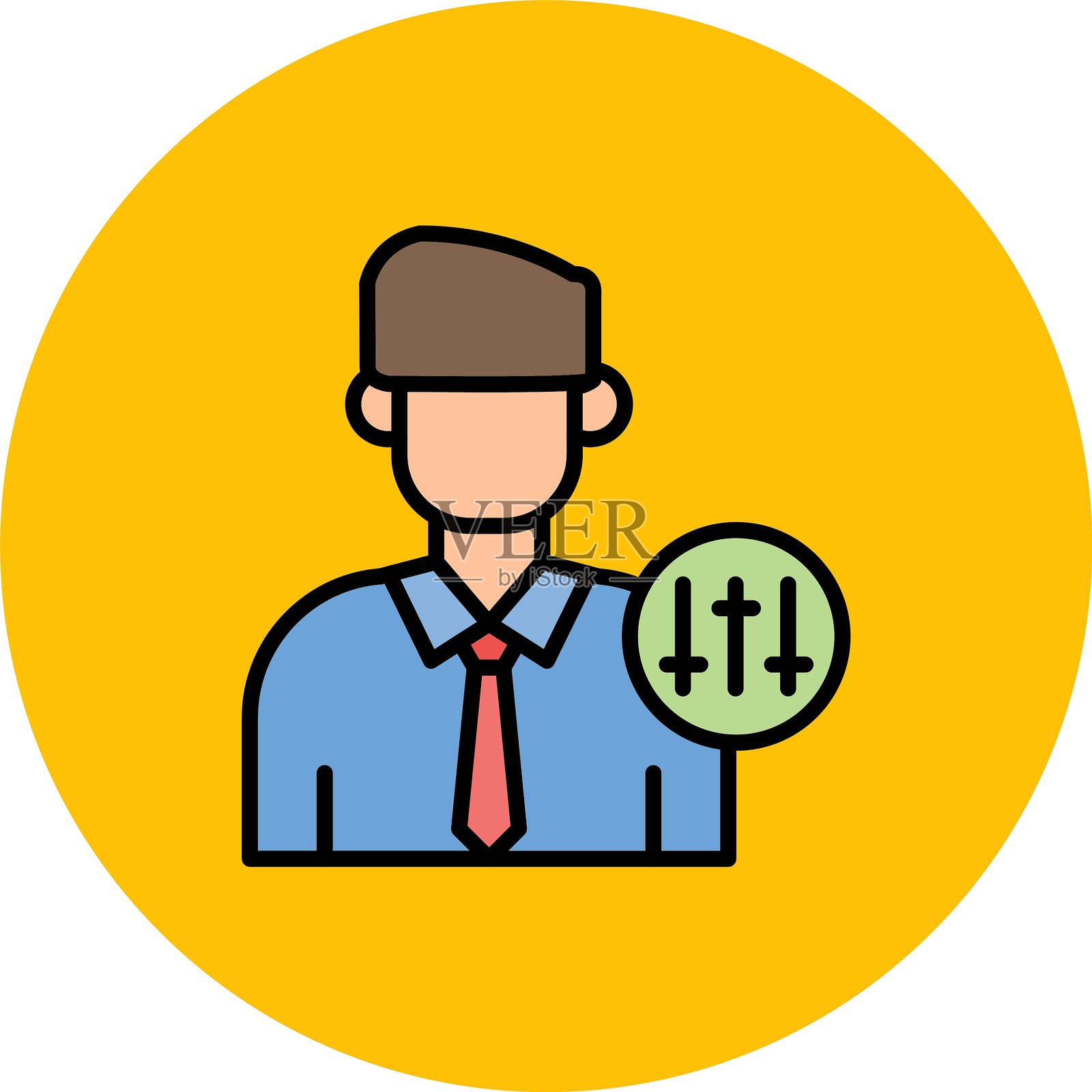 自我控制新图标设计创意插画图片素材