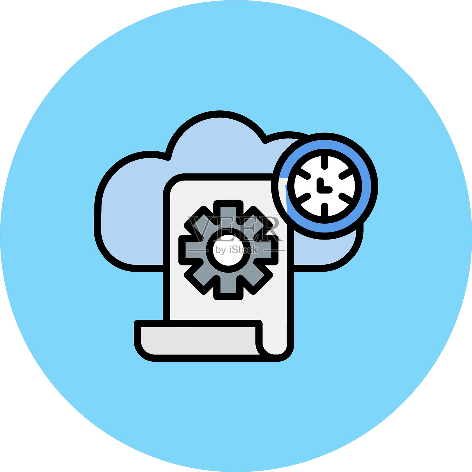 云服务新图标设计创意插画图片素材