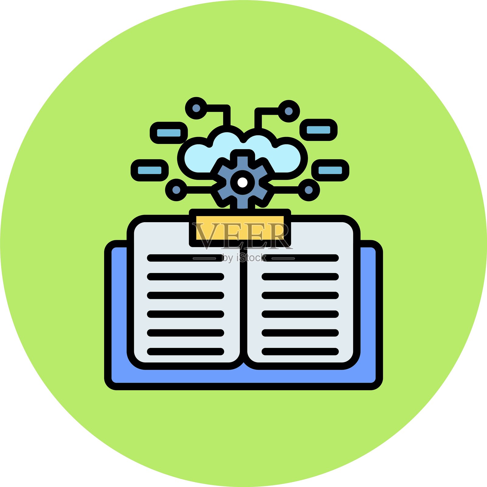 机器学习新图标设计创意插画图片素材