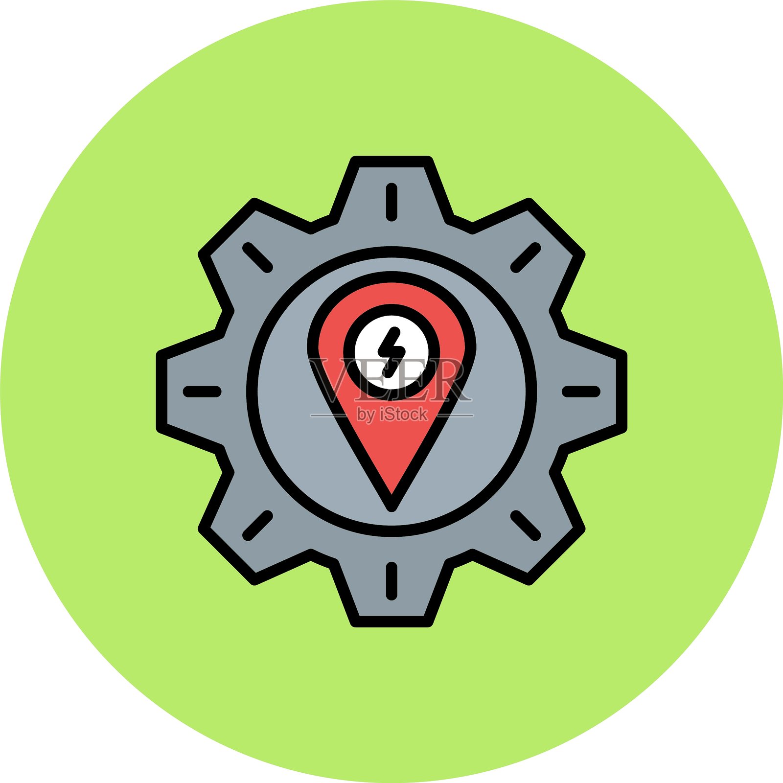 地点设置新图标设计创意插画图片素材