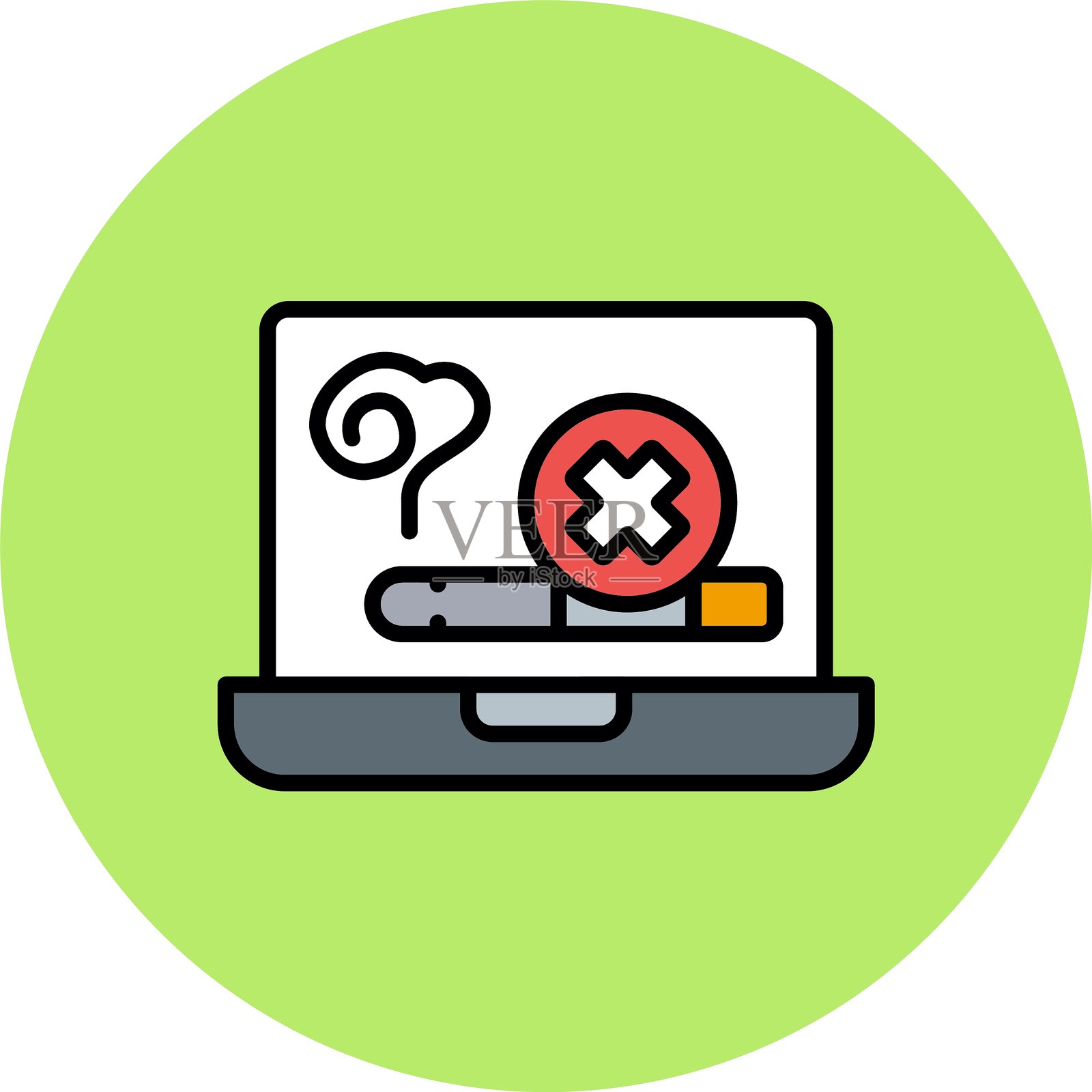 无烟新图标设计创意插画图片素材