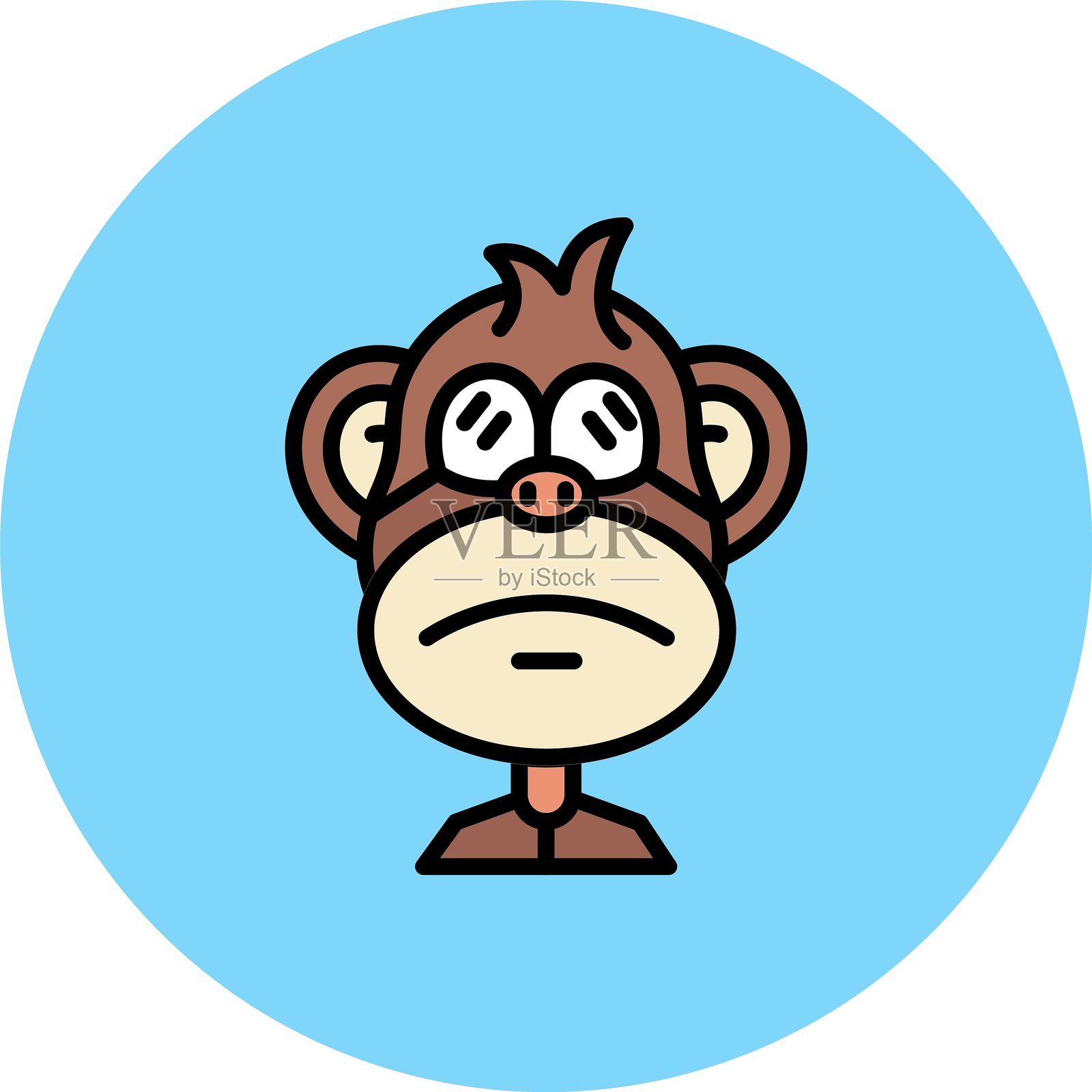 时尚猿猴新图标设计创意插画图片素材