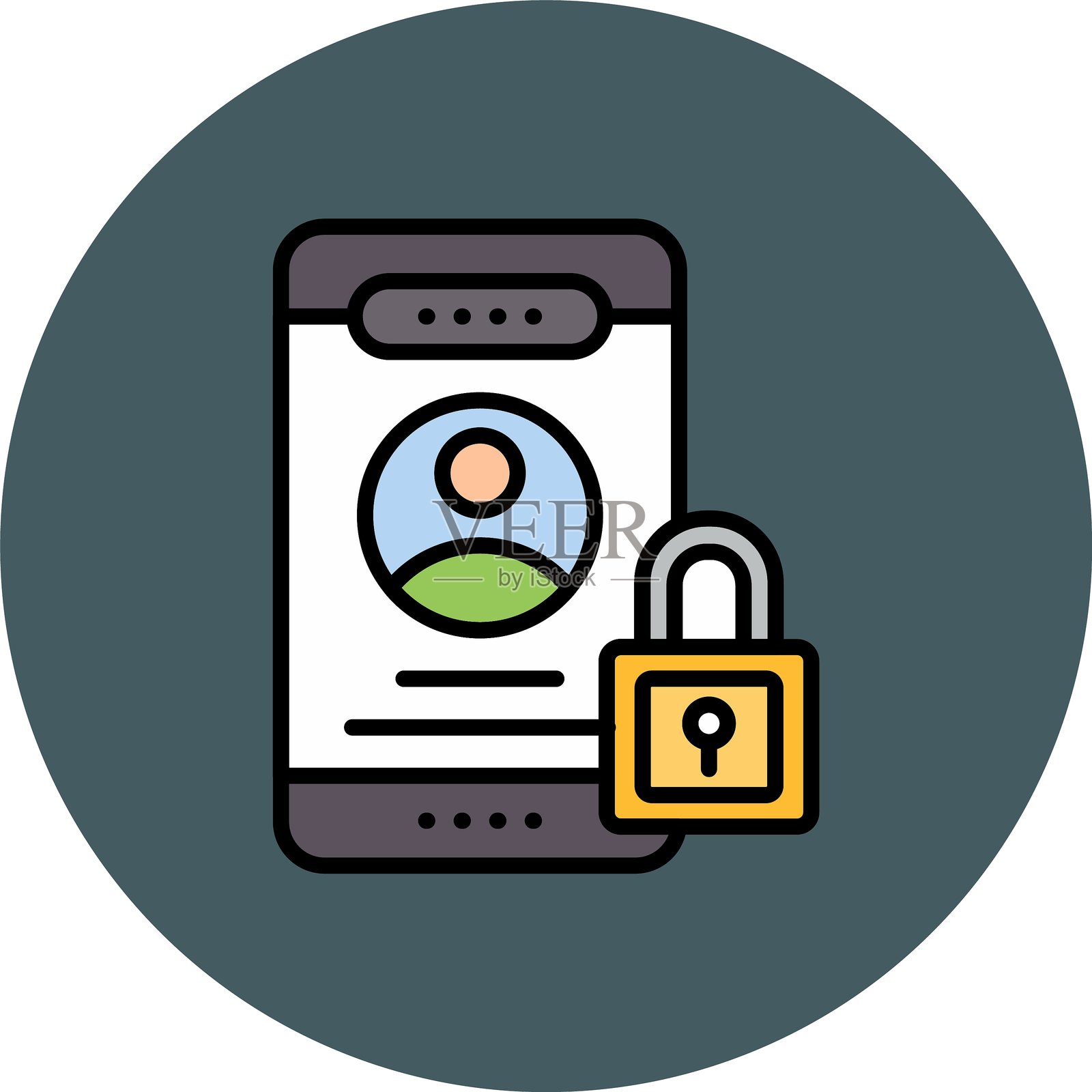 私密账户新图标设计创意插画图片素材