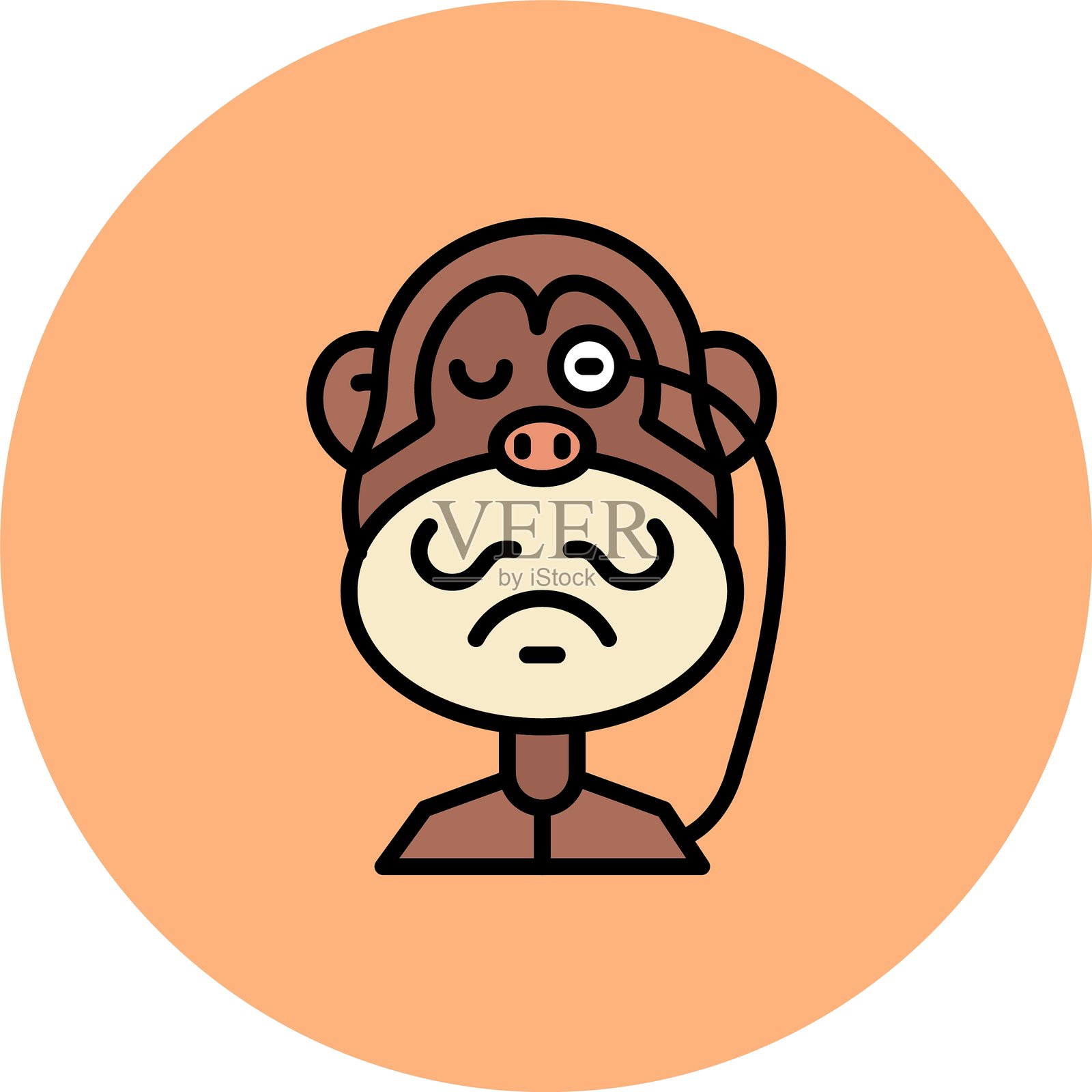 侦探猿新图标设计创意插画图片素材