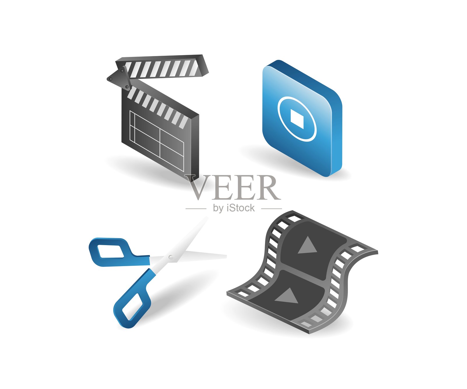 主题视频内容编辑媒体概念插画插画图片素材