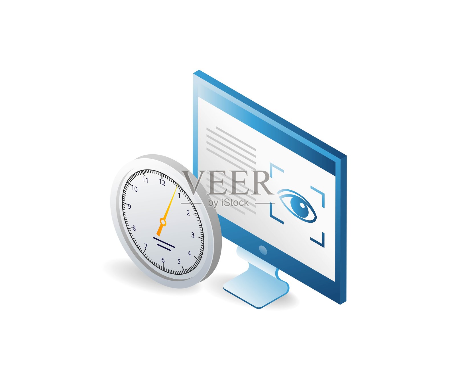 主题计算机视觉技术组合插画插画图片素材