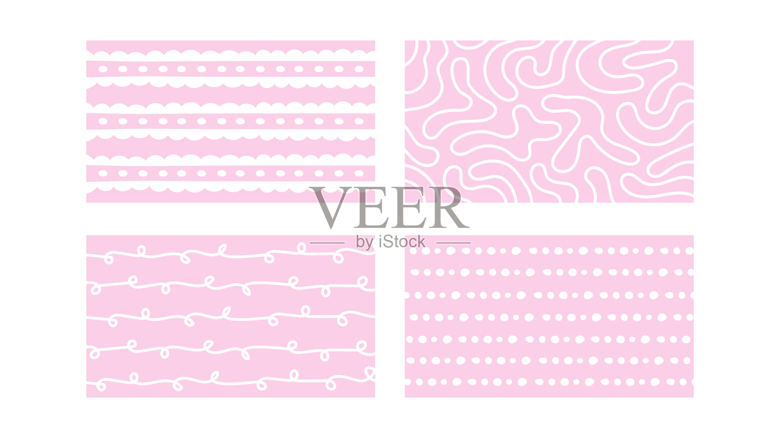 柔和粉彩抽象水平背景集插画图片素材