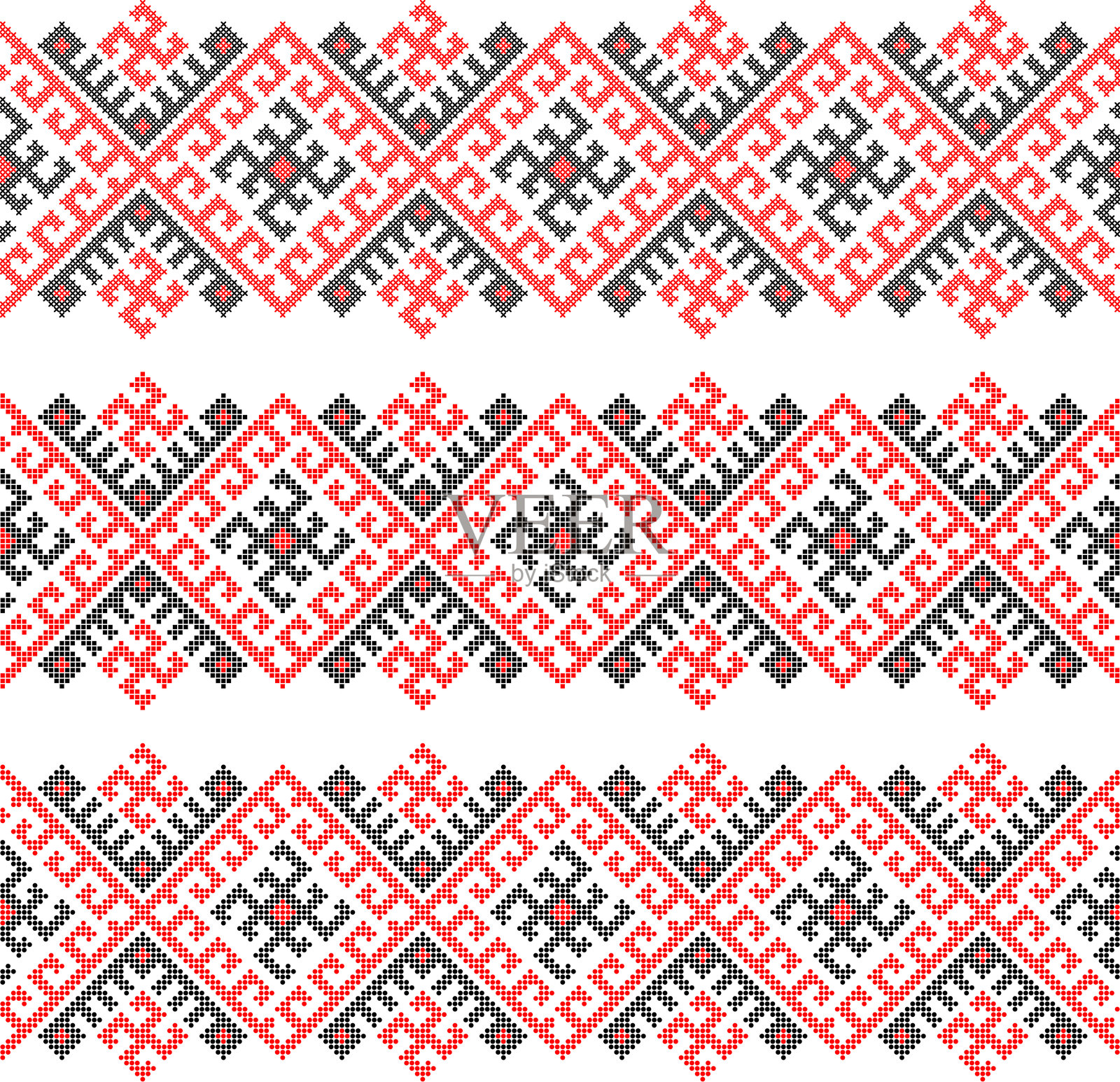 无缝的传统乌克兰刺绣图案插画图片素材