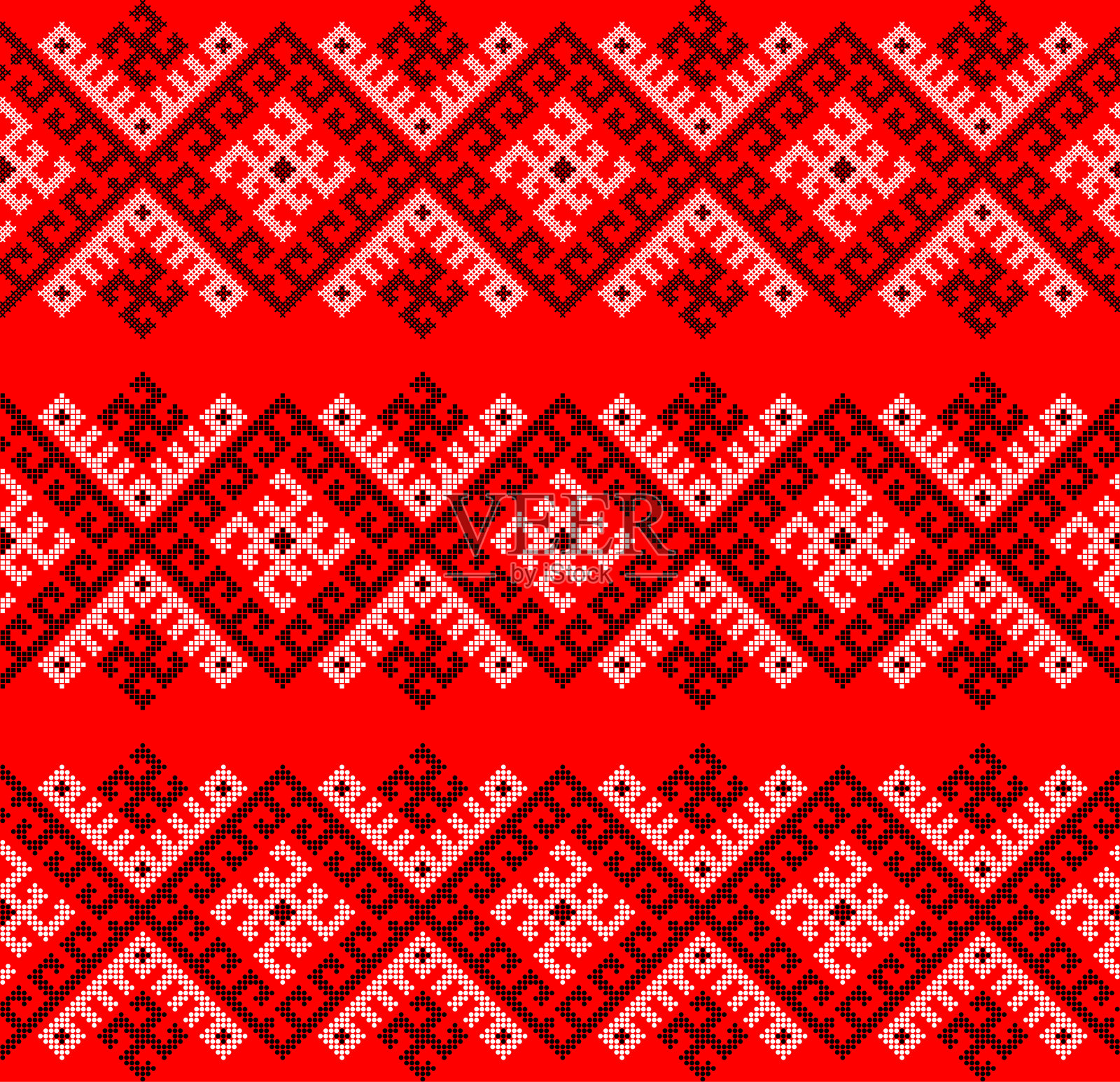 无缝的乌克兰传统刺绣图案插画图片素材