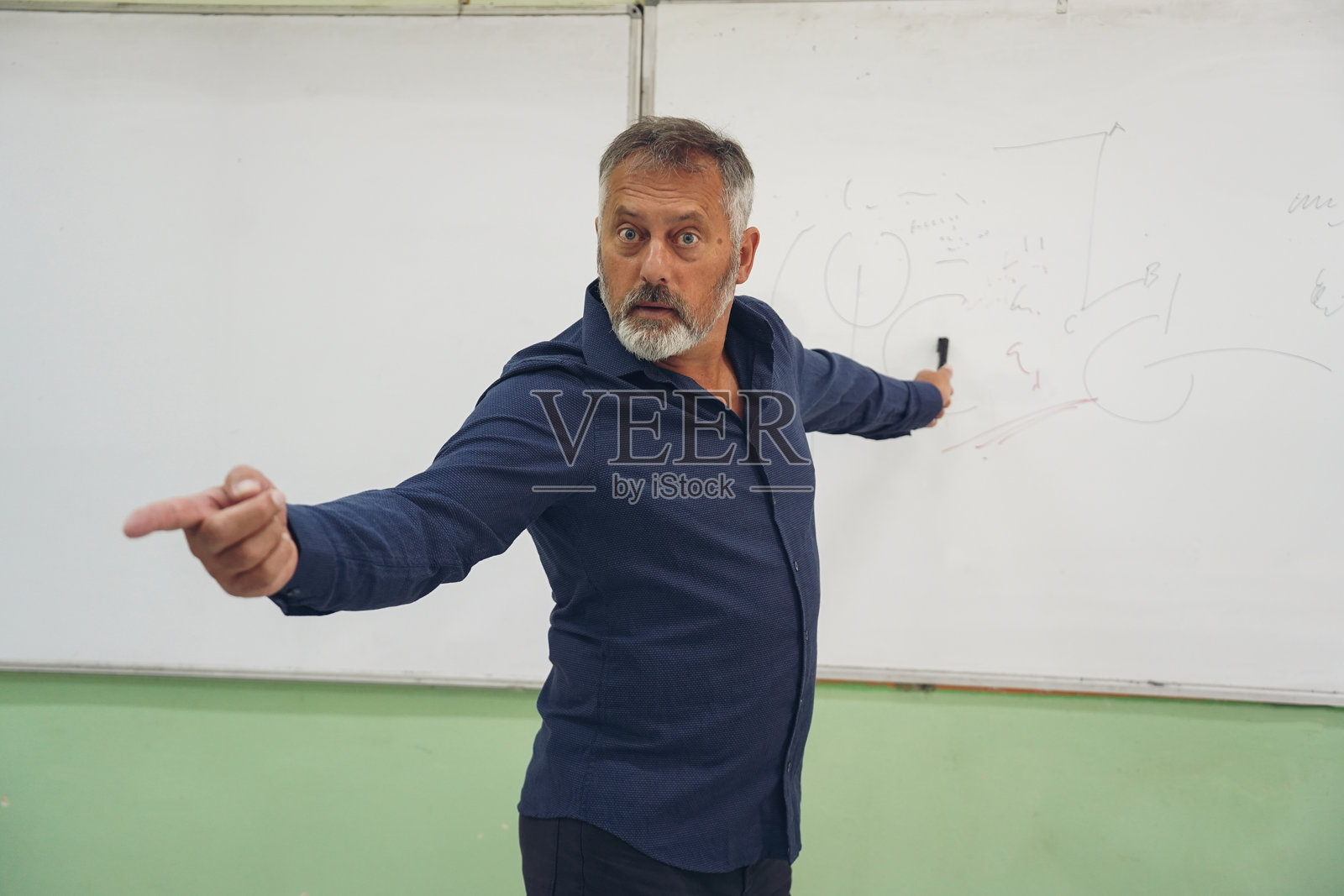 沮丧的老师对学生在课堂上缺乏知识反应照片摄影图片