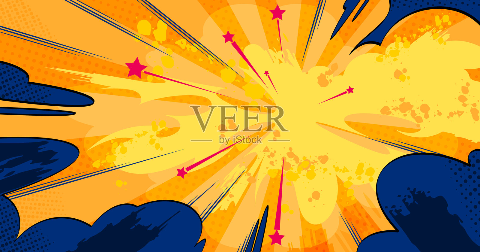 动漫漫画爆炸效果插画图片素材