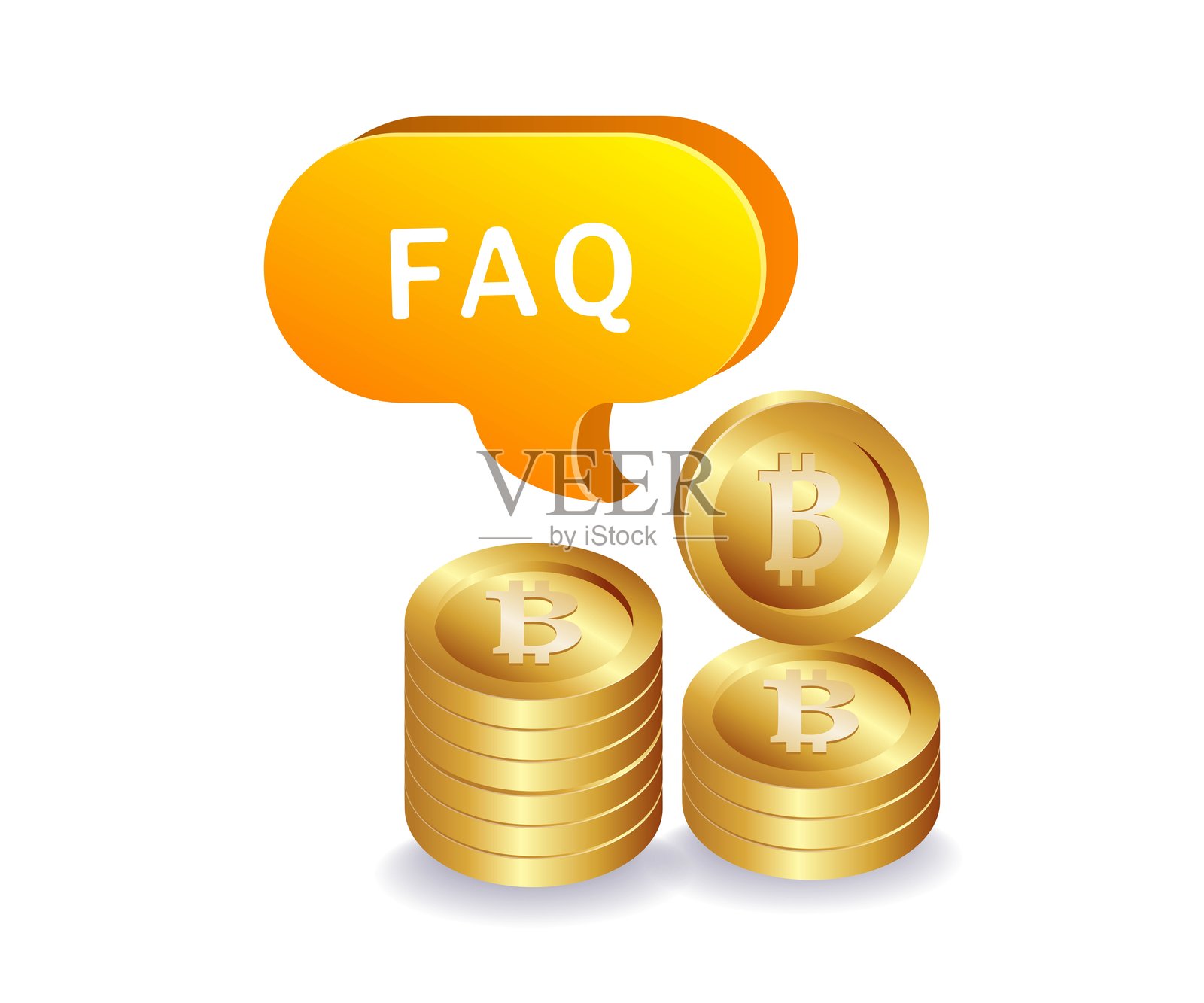 比特币问答符号插画概念插画图片素材