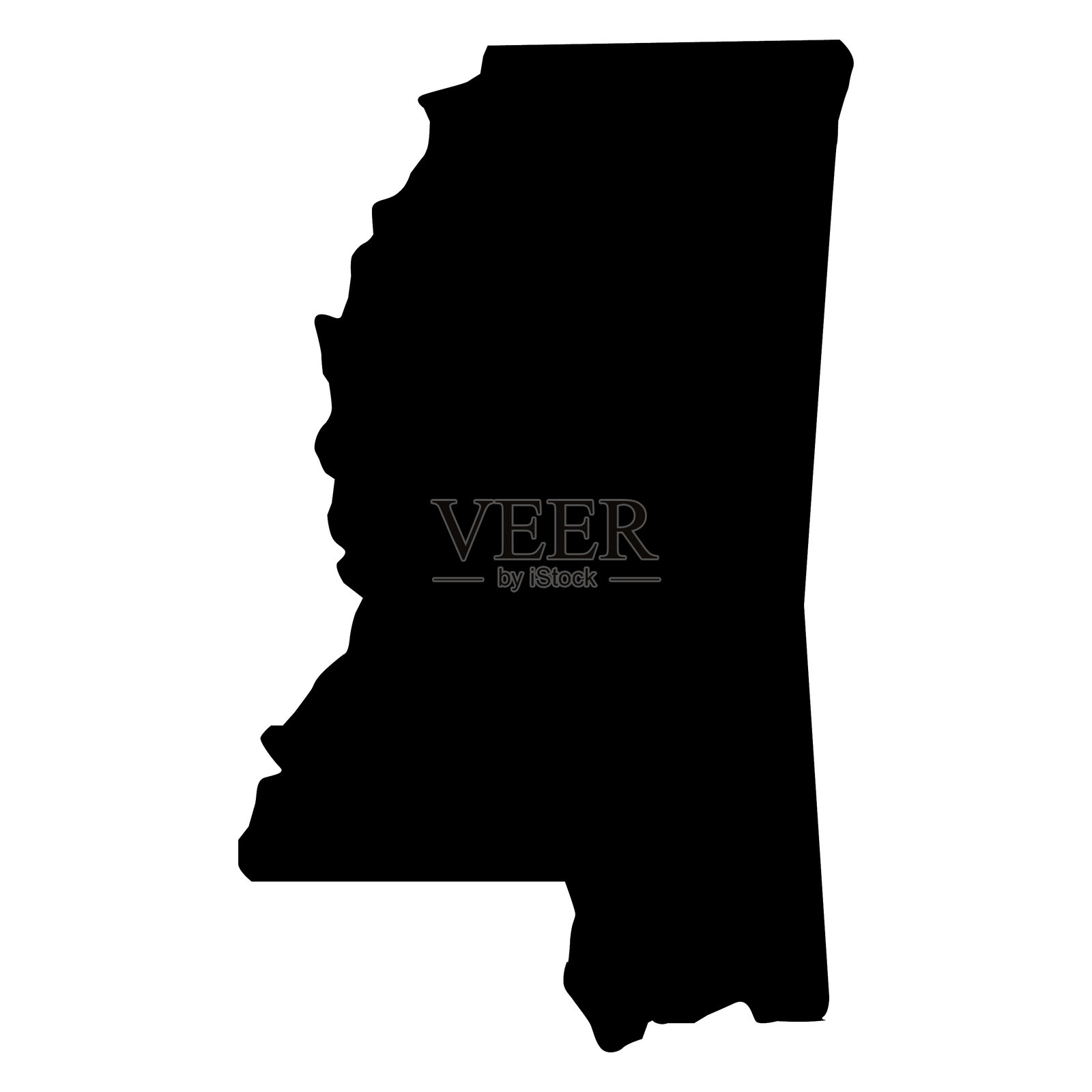 密西西比州地图插画图片素材