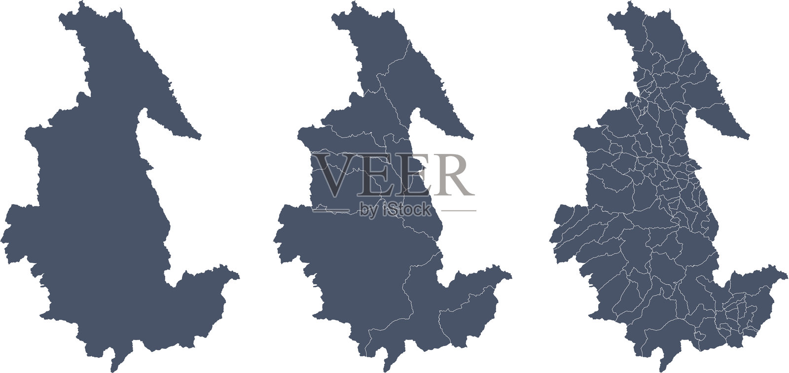 秘鲁阿亚库乔省地图及其行政区划插画图片素材