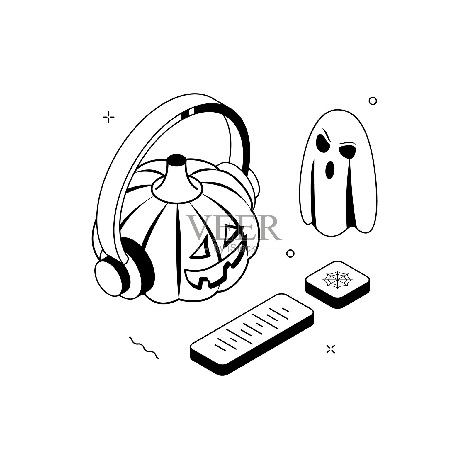 万圣节音乐插画图片素材