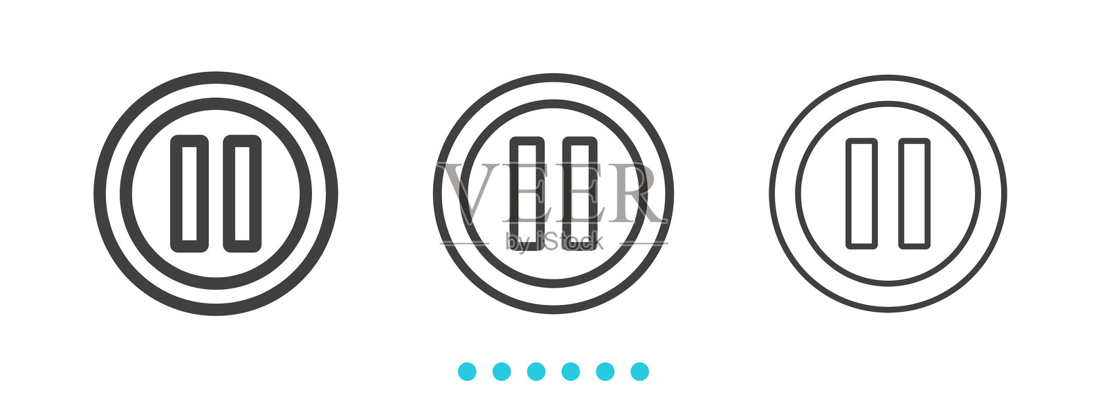 视频播放器图标。细麻线图标矢量图。插画图片素材