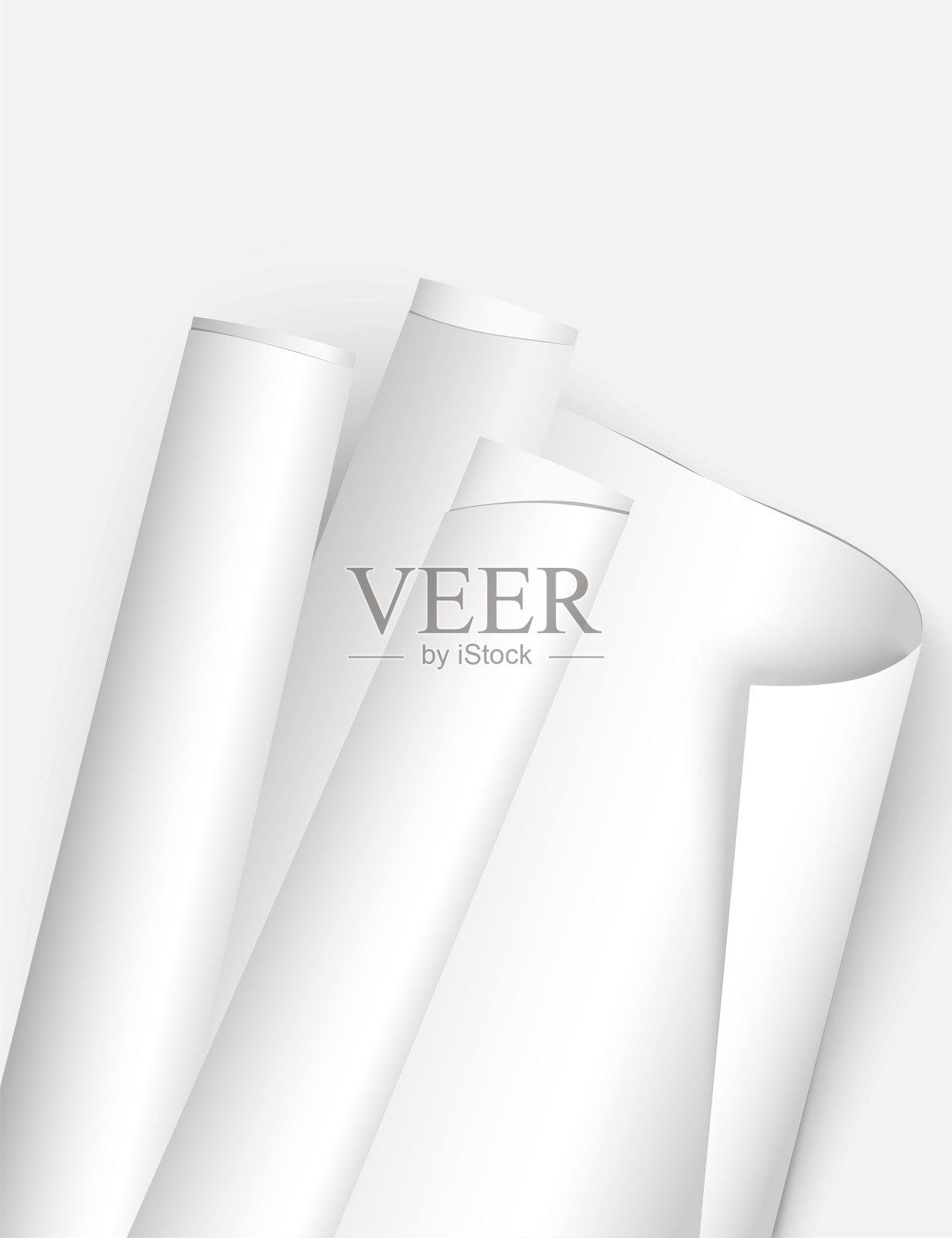 白底上几个纸卷的模板插画图片素材