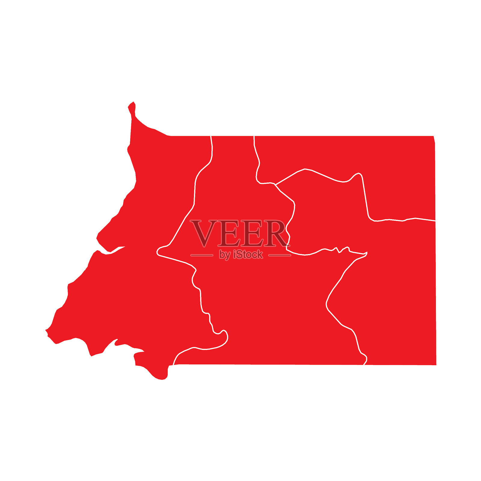 抽象的赤道几内亚地图（含城市）插画图片素材