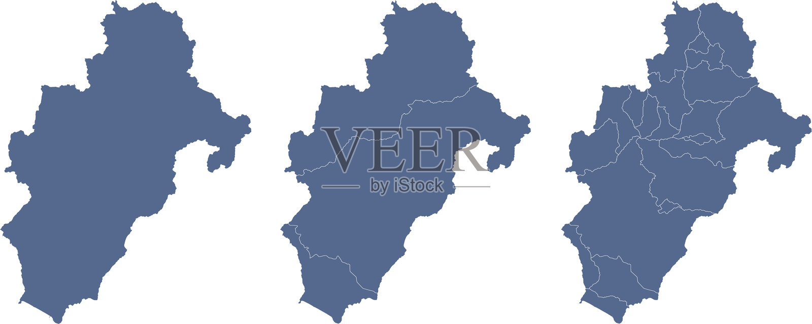 秘鲁莫克瓜大区的地图，包含其行政区划插画图片素材