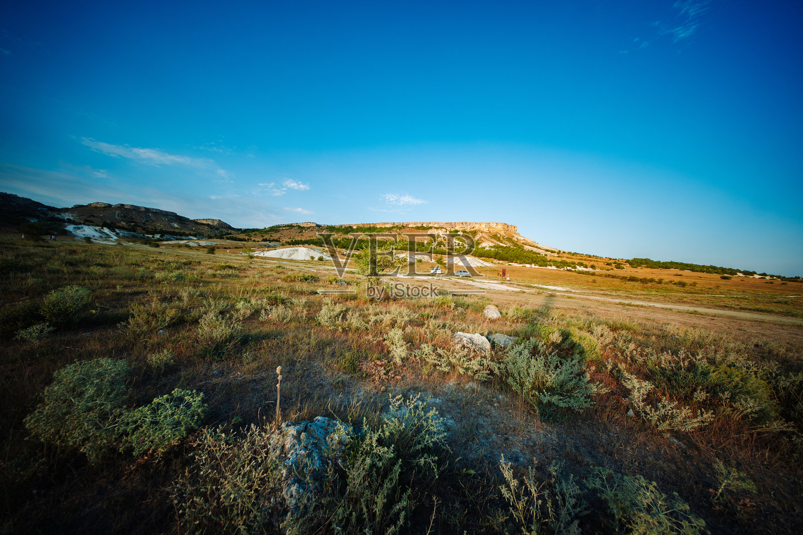 克里米亚的白色岩石主导着地貌照片摄影图片