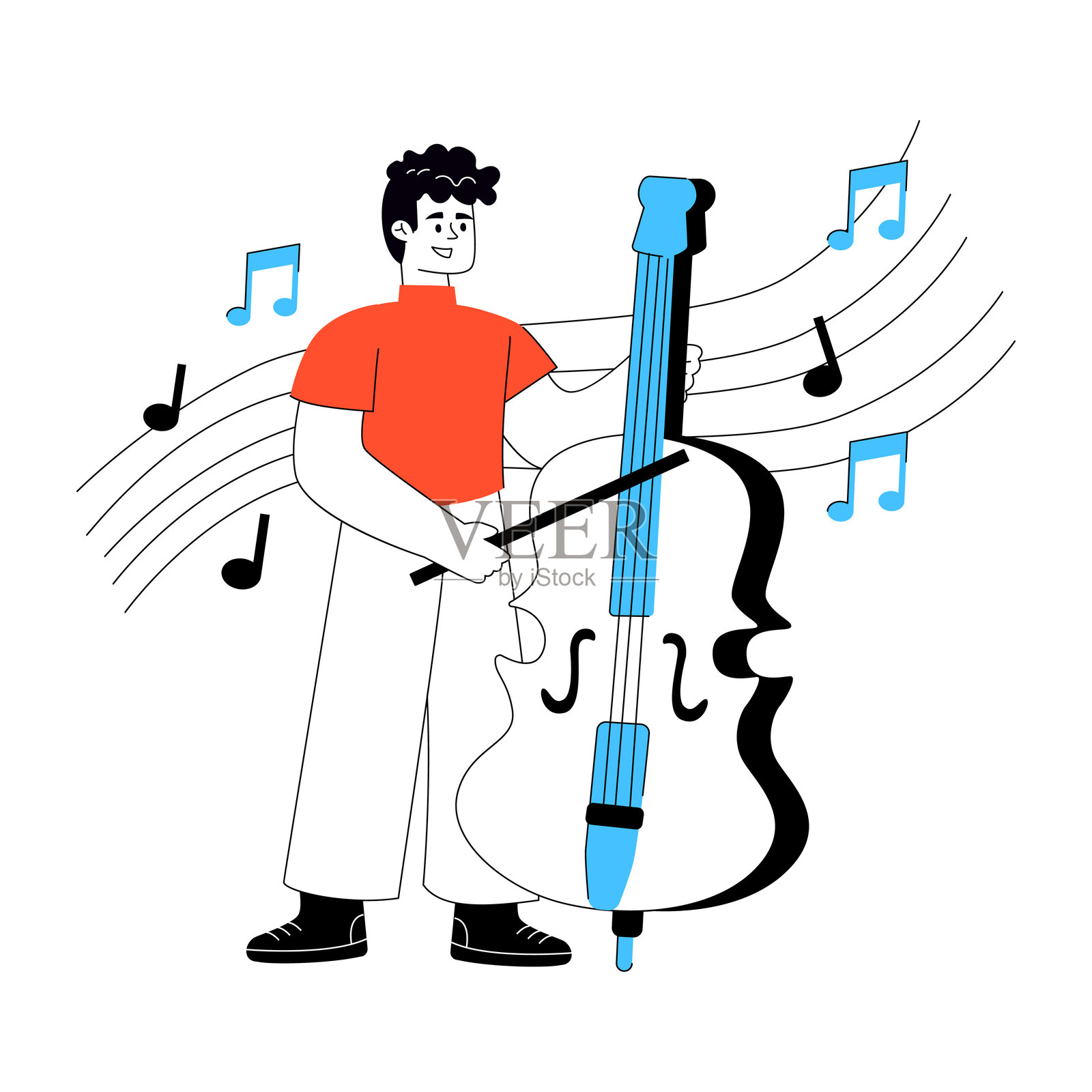 一把弦乐器，吉他演奏插画插画图片素材