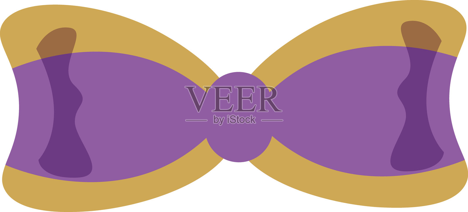 紫色和金色装饰丝带插画插画图片素材