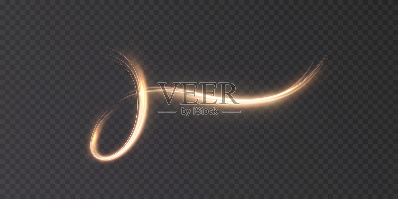 一条柔和的金色弧线，用于节日和装饰设计项目插画图片素材