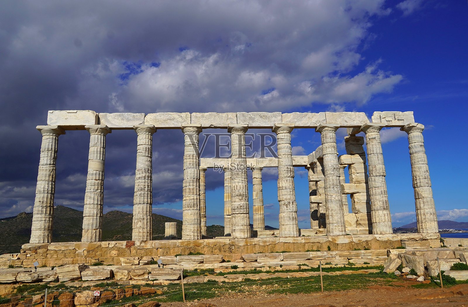 苏尼翁海神庙照片摄影图片