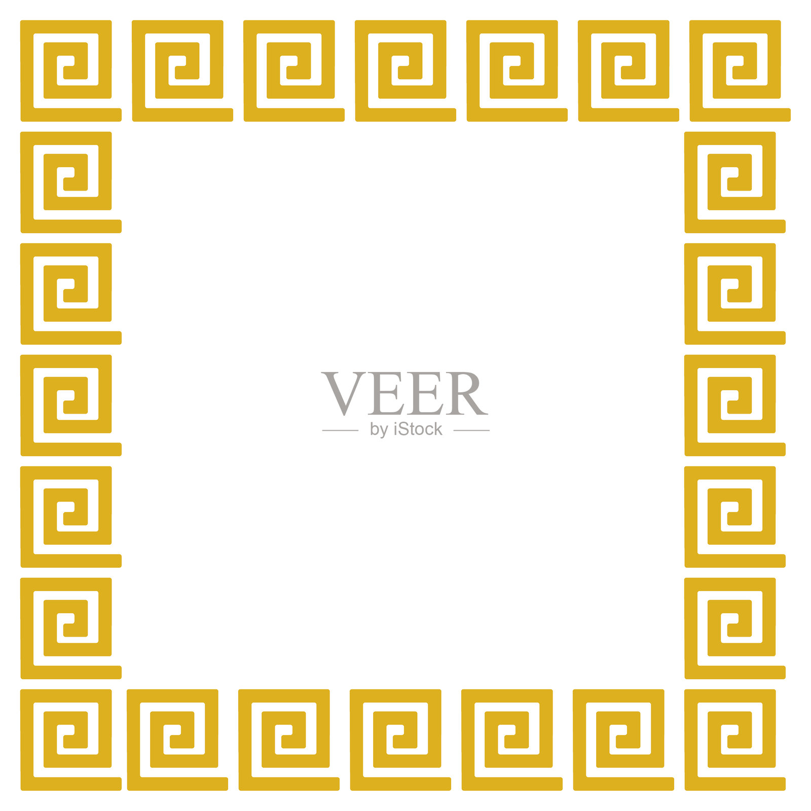 装饰边框，阿兹特克黄金。插画图片素材