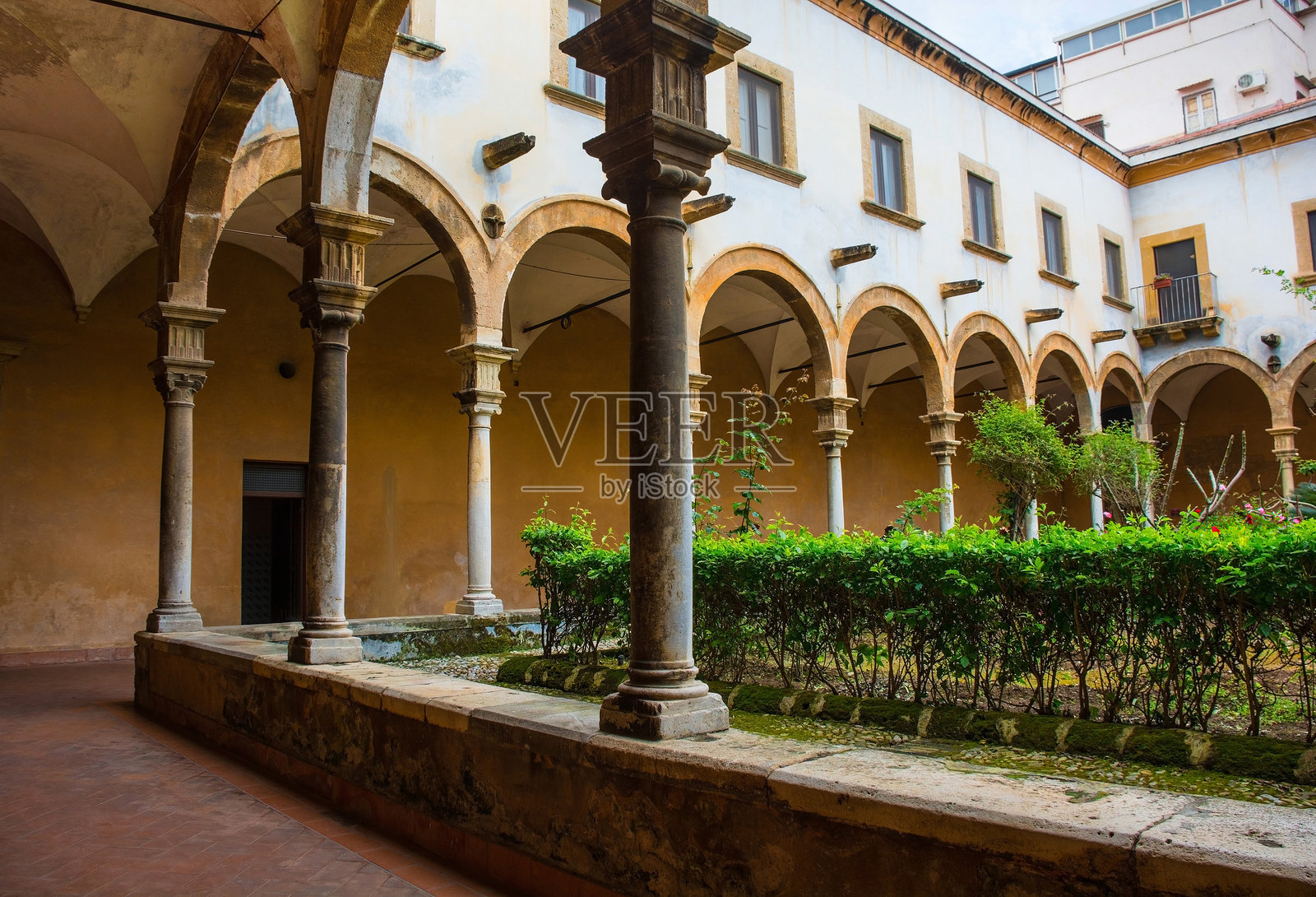 意大利西西里巴勒莫圣丽塔教堂回廊照片摄影图片