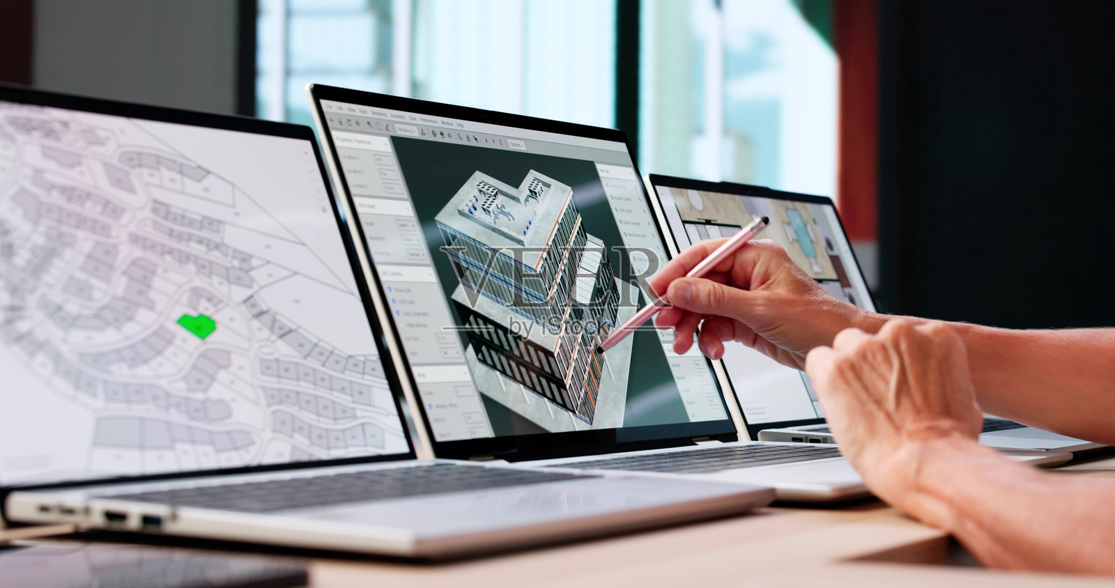 数字化技术构建的建筑三维设计概念照片摄影图片