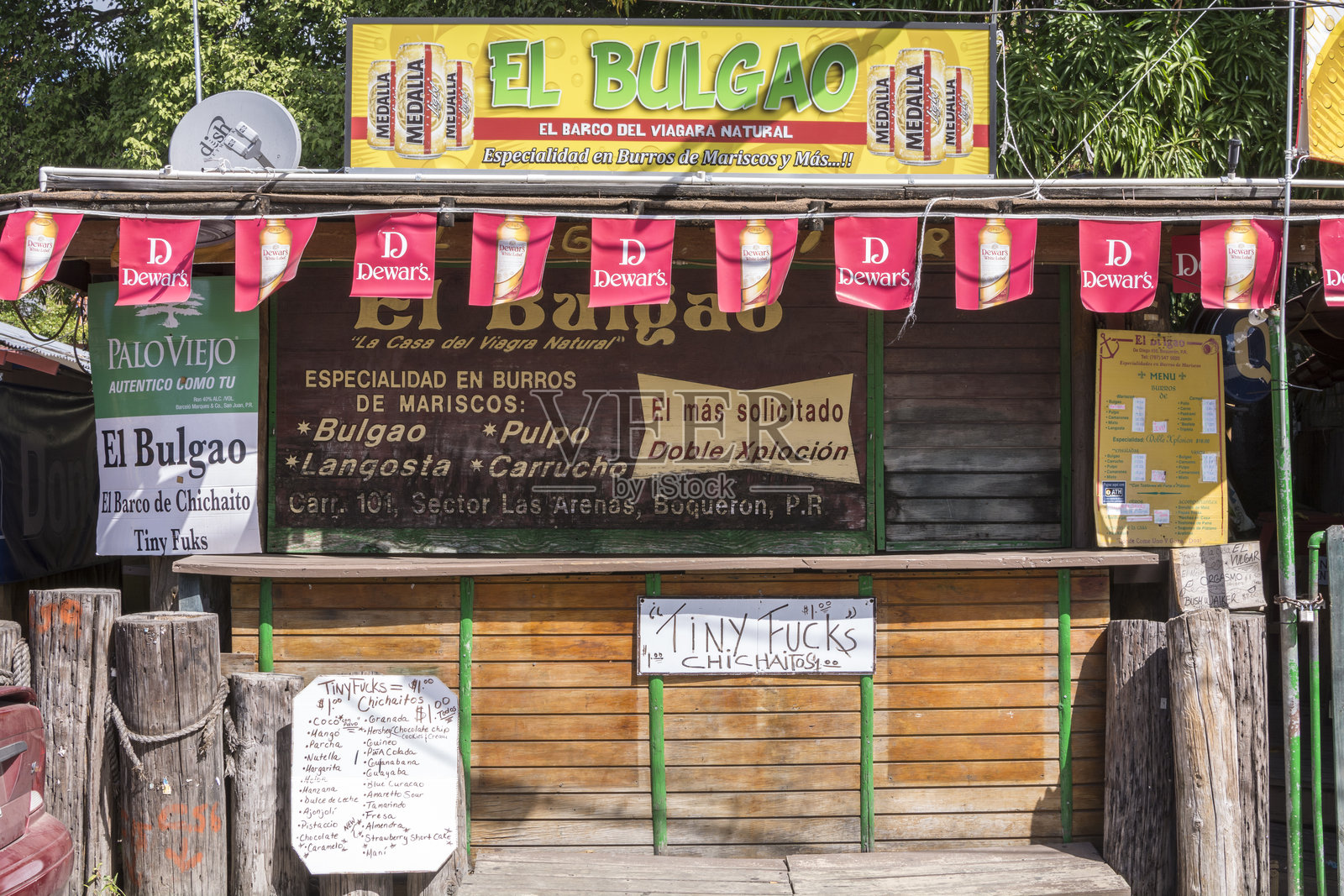 波克隆,波多黎各的特色海鲜售卖亭照片摄影图片