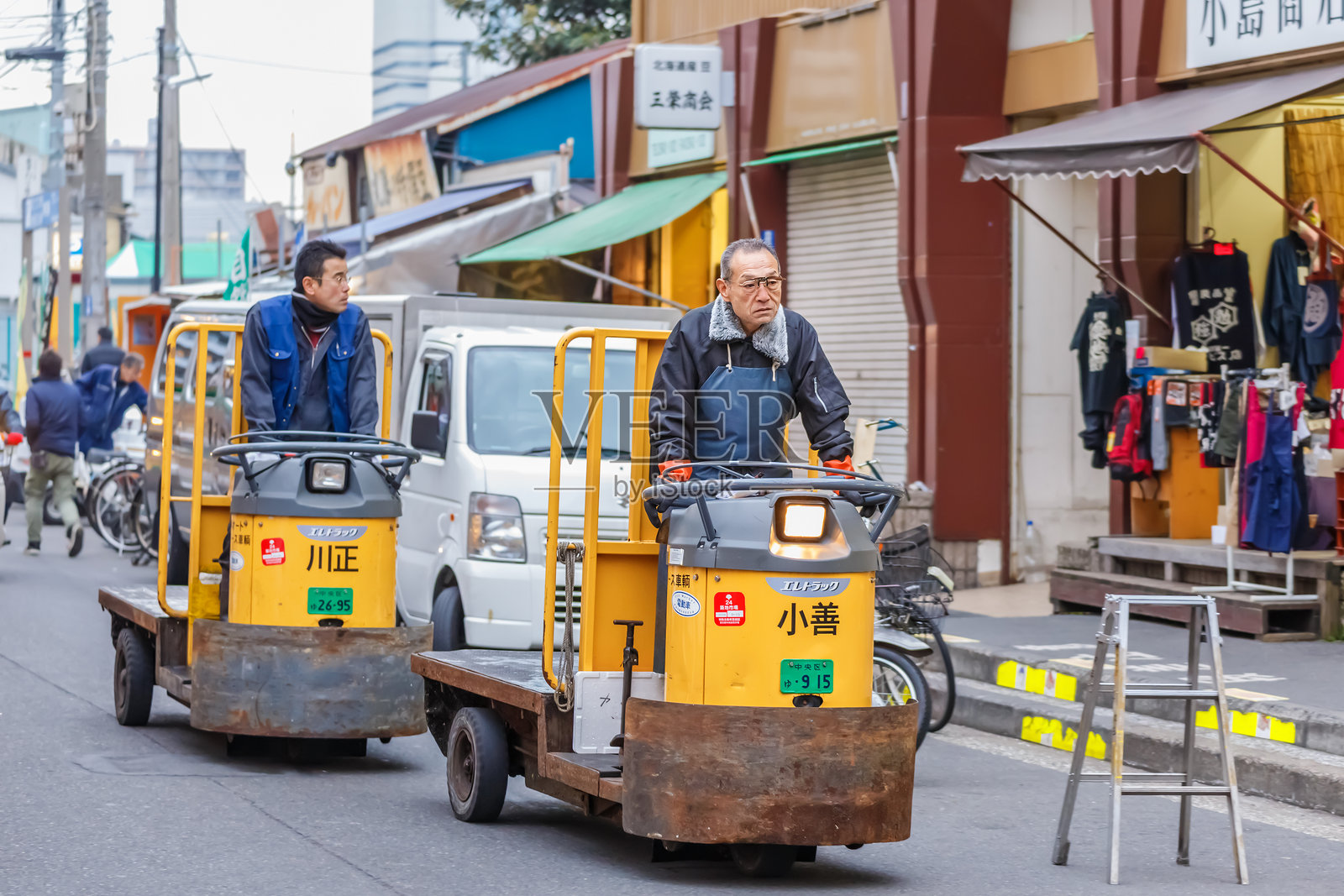 筑地鱼市的迷你卡车照片摄影图片