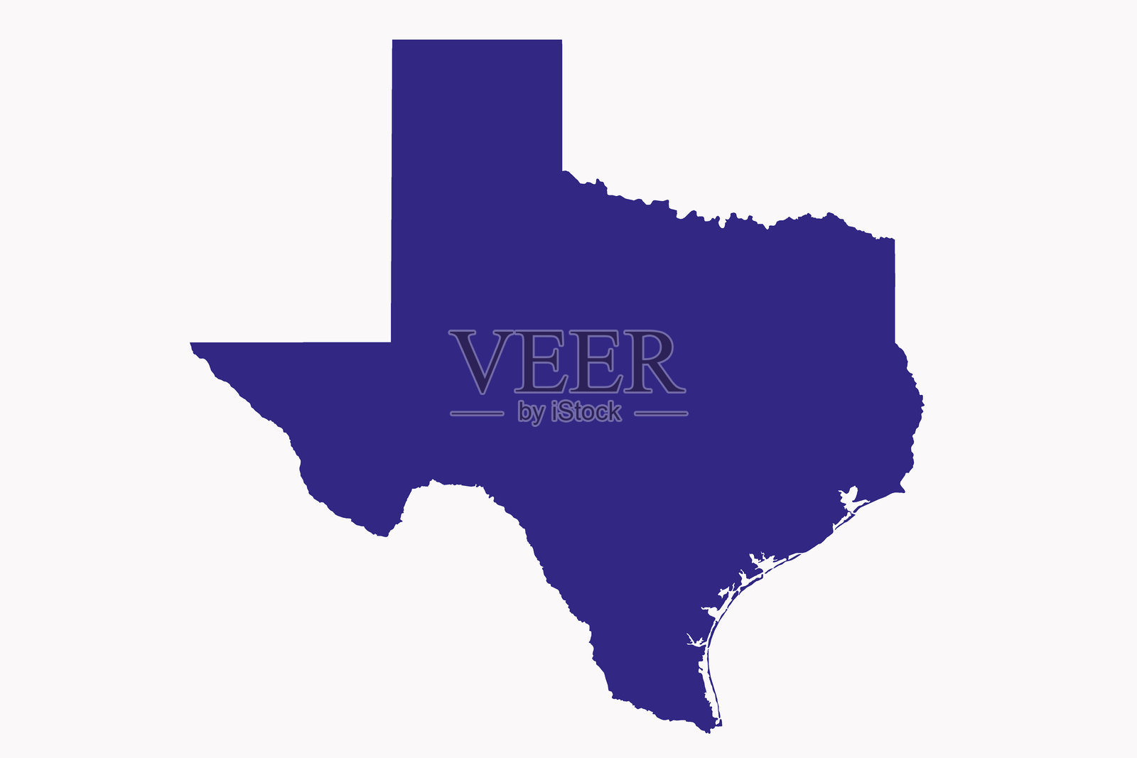 德克萨斯州详细轮廓地图的矢量图插画图片素材