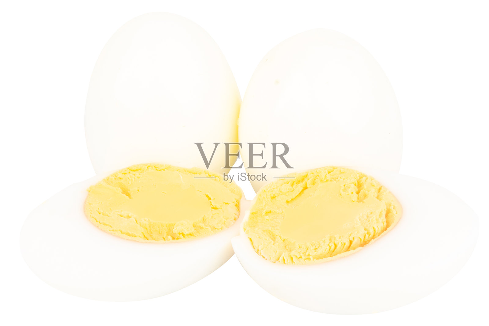 白底煮鸡蛋对半切照片摄影图片