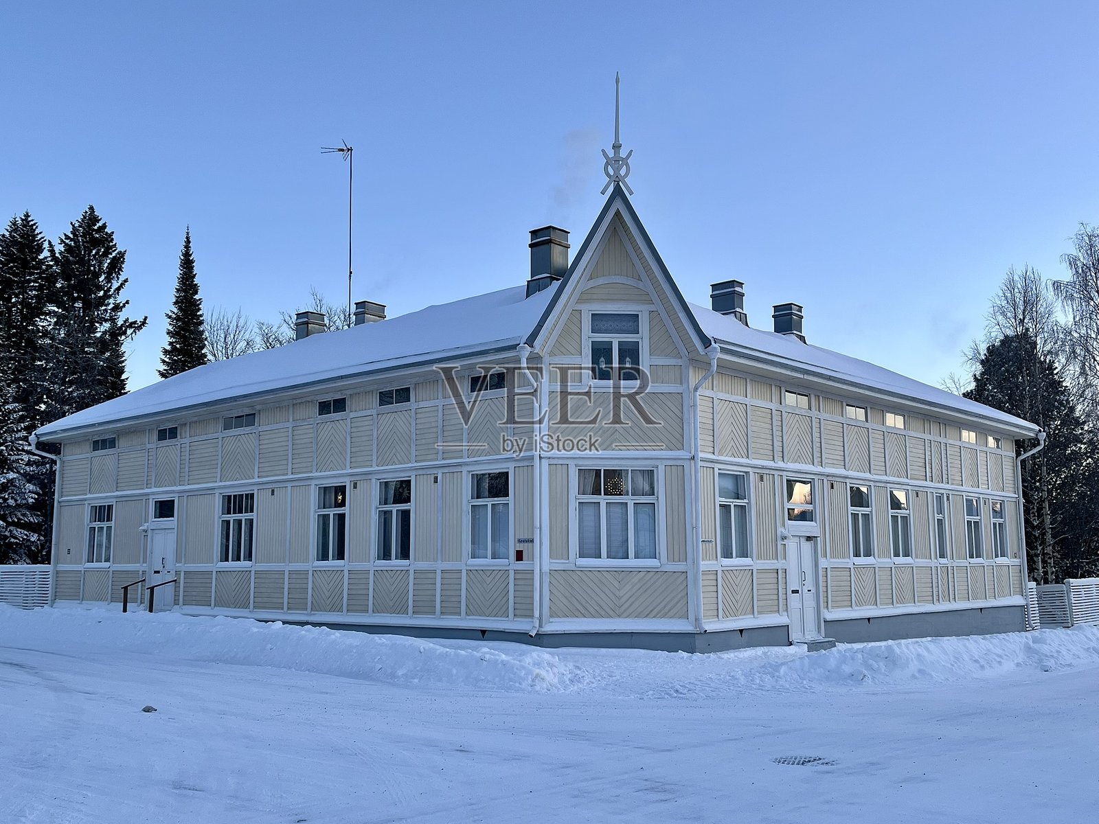 芬兰-凯米-市中心和建筑照片摄影图片