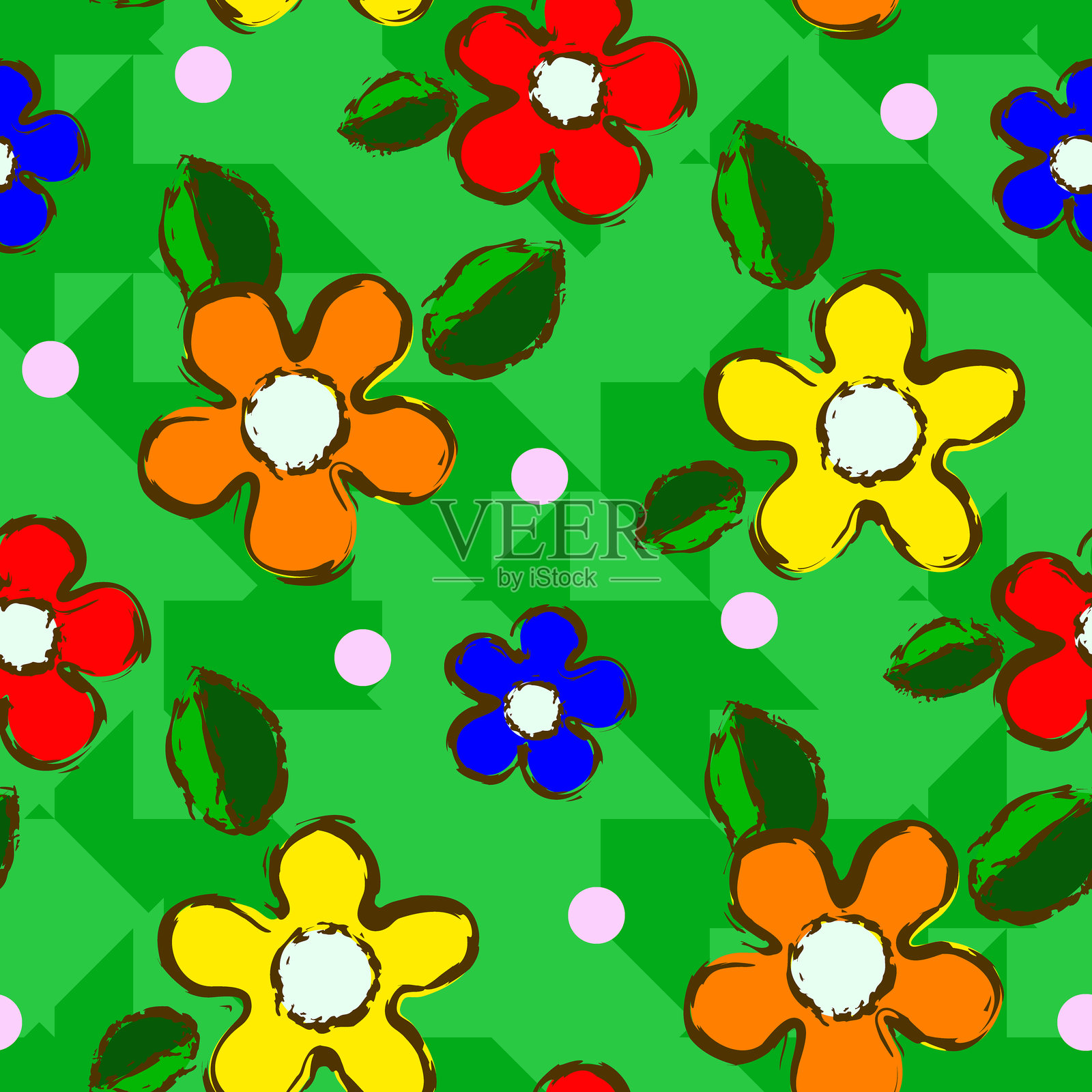 抽象背景上的矢量装饰元素无缝图案。插画图片素材