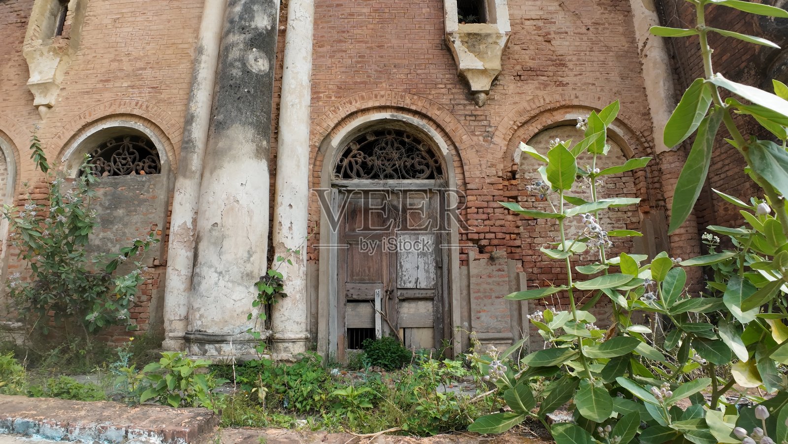 印度比哈尔邦拉杰纳加尔宫殿建筑群中令人惊叹的中世纪遗址照片摄影图片